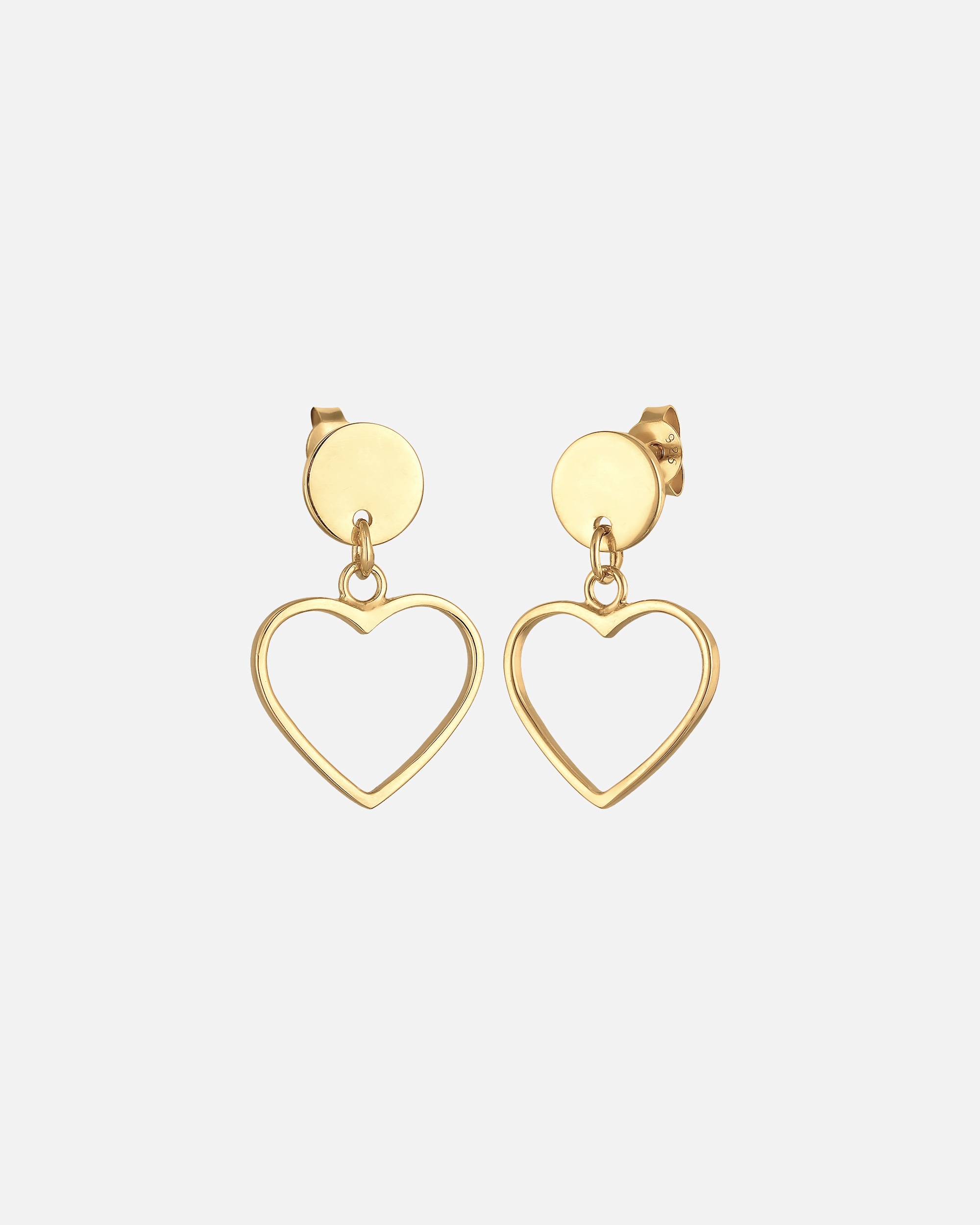 Kolczyki dla Kobieta Elli Damskie kolczyki zatyczki serce z srebra próby 925 Sterling Silver goldfarben