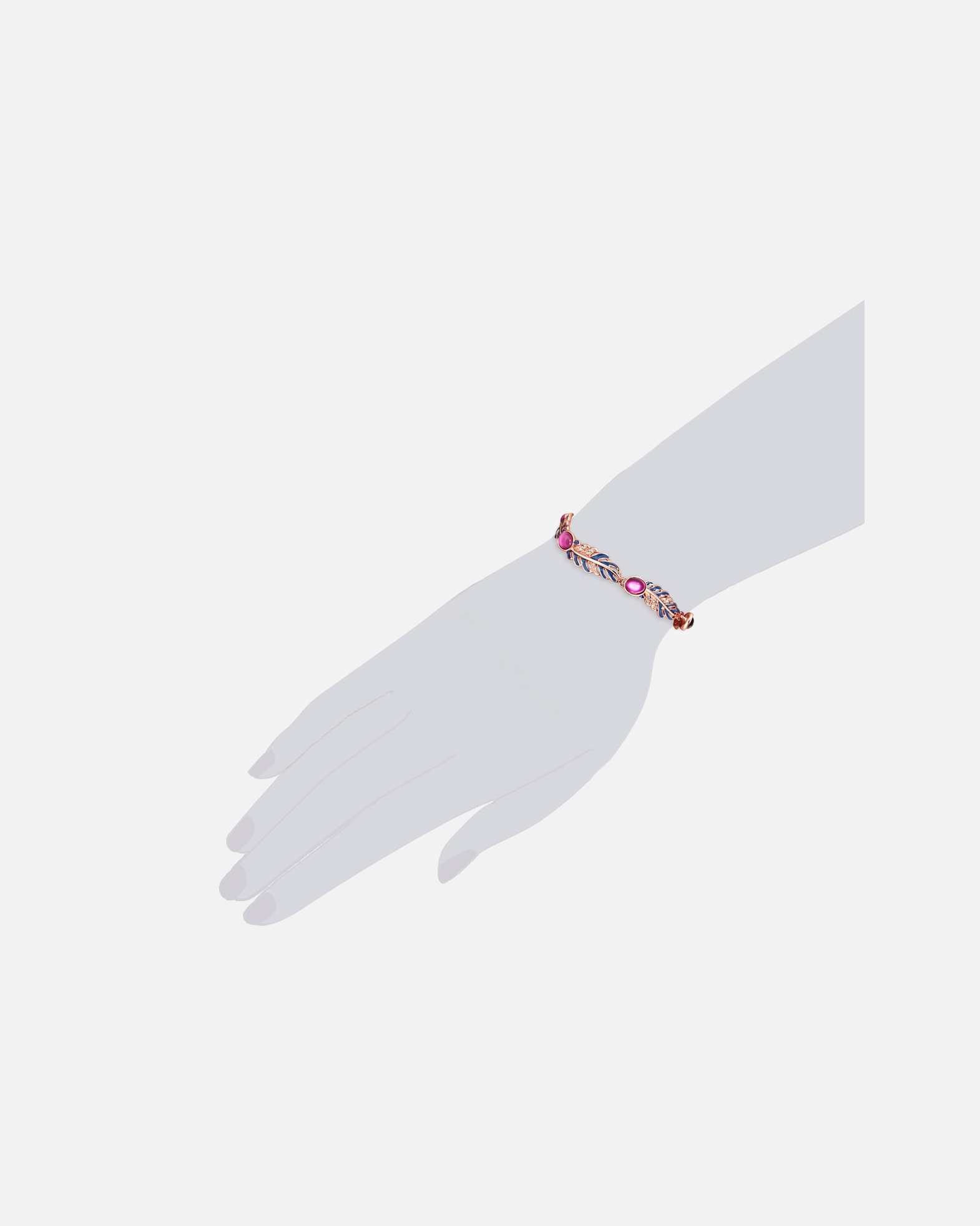 Bransoletka dla Kobieta Lulu & Jane Pióro Stop metali Zdobienie kryształkami Swarovski® 19,0 cm