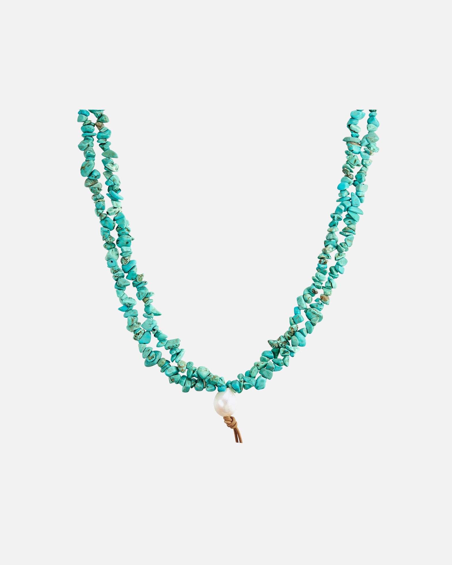 Naszyjnik dla Kobieta Naszyjnik z kamieni szlachetnych srebro wysokiej próby Turkusowy (rek.) Perła hodowlana słodkowodna żółte złoto 45,0 cm