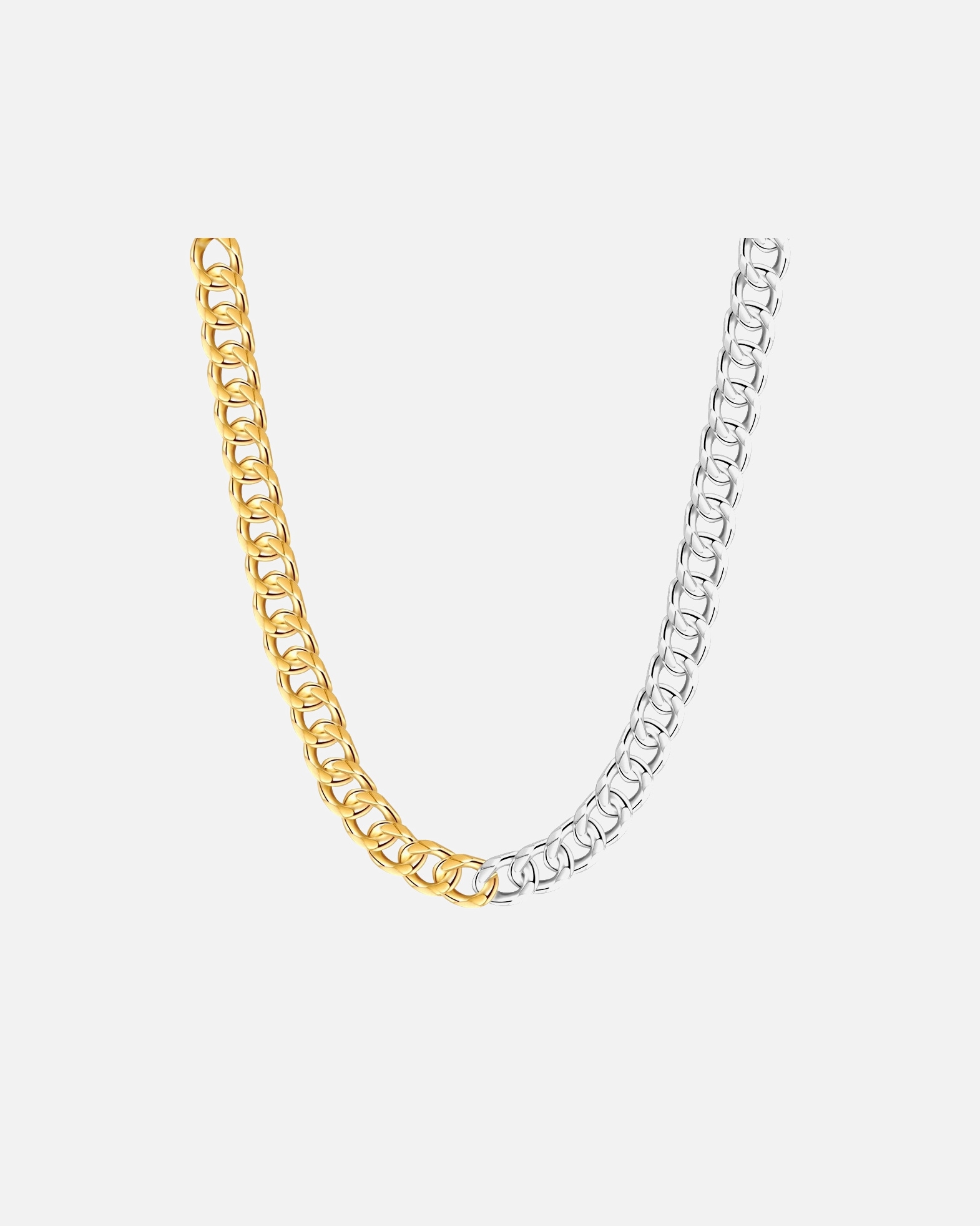 Naszyjnik dla Kobieta Łańcuszek z Stop metali w Srebrny/żółte złoto 43,0 cm Basiskette + 5,0 cm Verlängerung