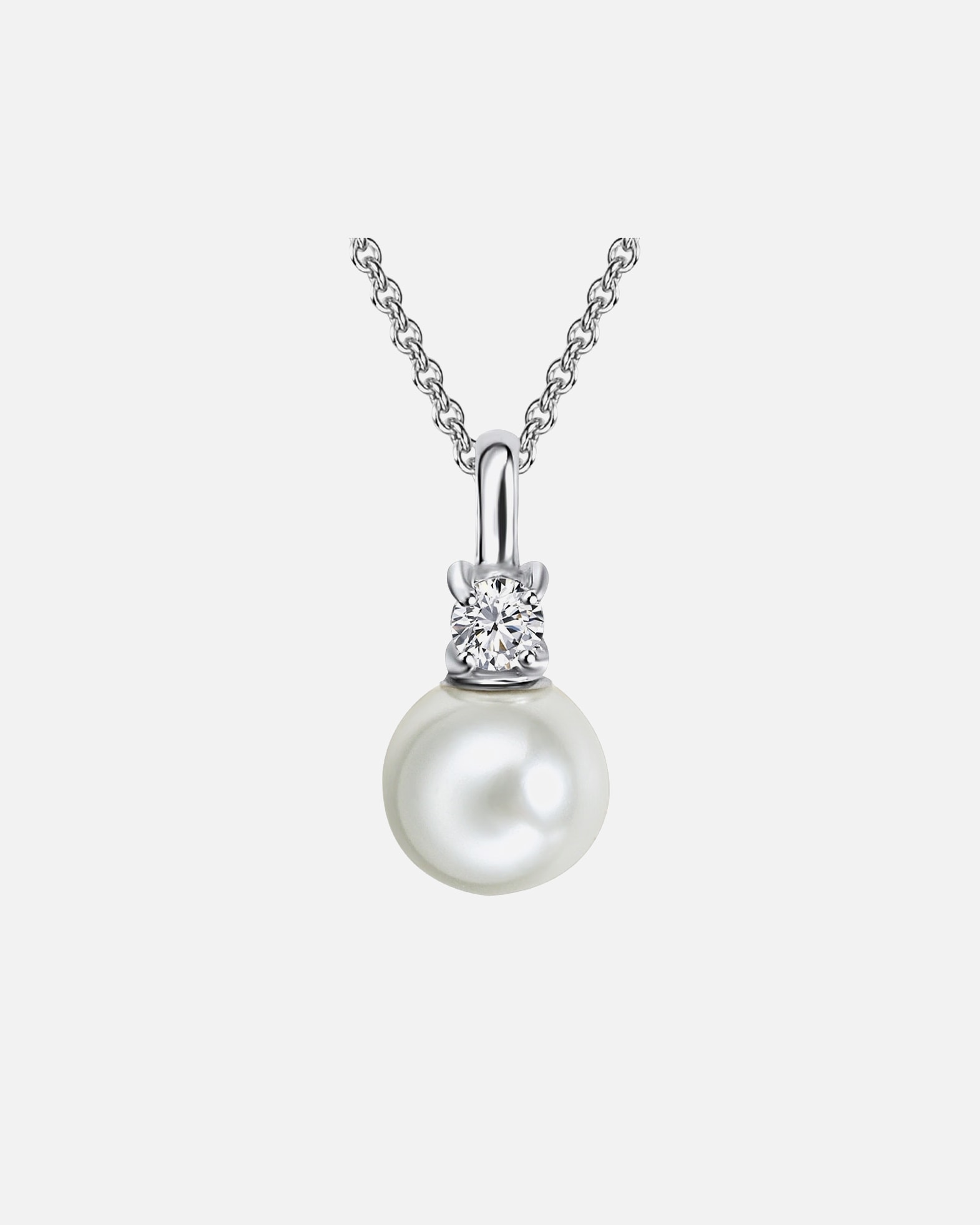 Naszyjnik dla Kobieta Rafaela Donata Naszyjnik srebrny srebro wysokiej próby Cyrkonia Perła (synt.) srebrny 42,0 cm Basiskette + 5,0 cm Verlängerung