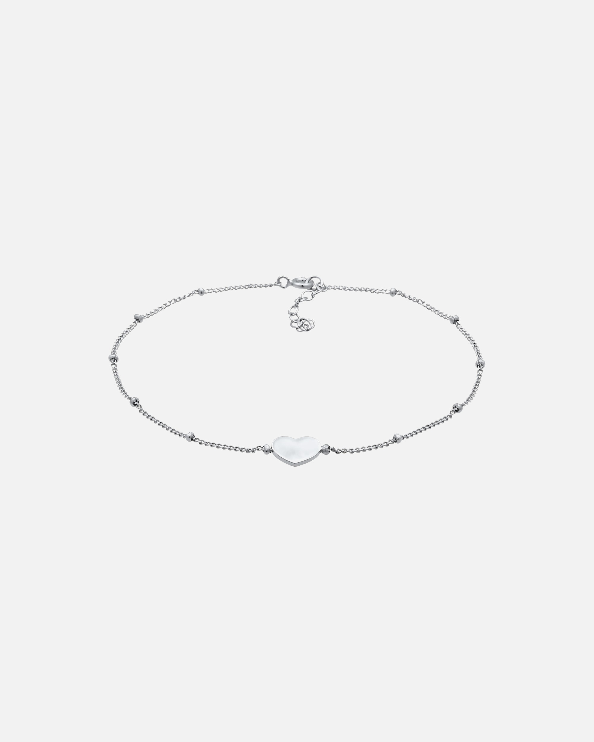 Biżuteria na stopy dla Kobieta Elli Damski bransoletka na kostkę serce symbol miłości regulowany w srebrze 925 Sterling Silver silberfarben
