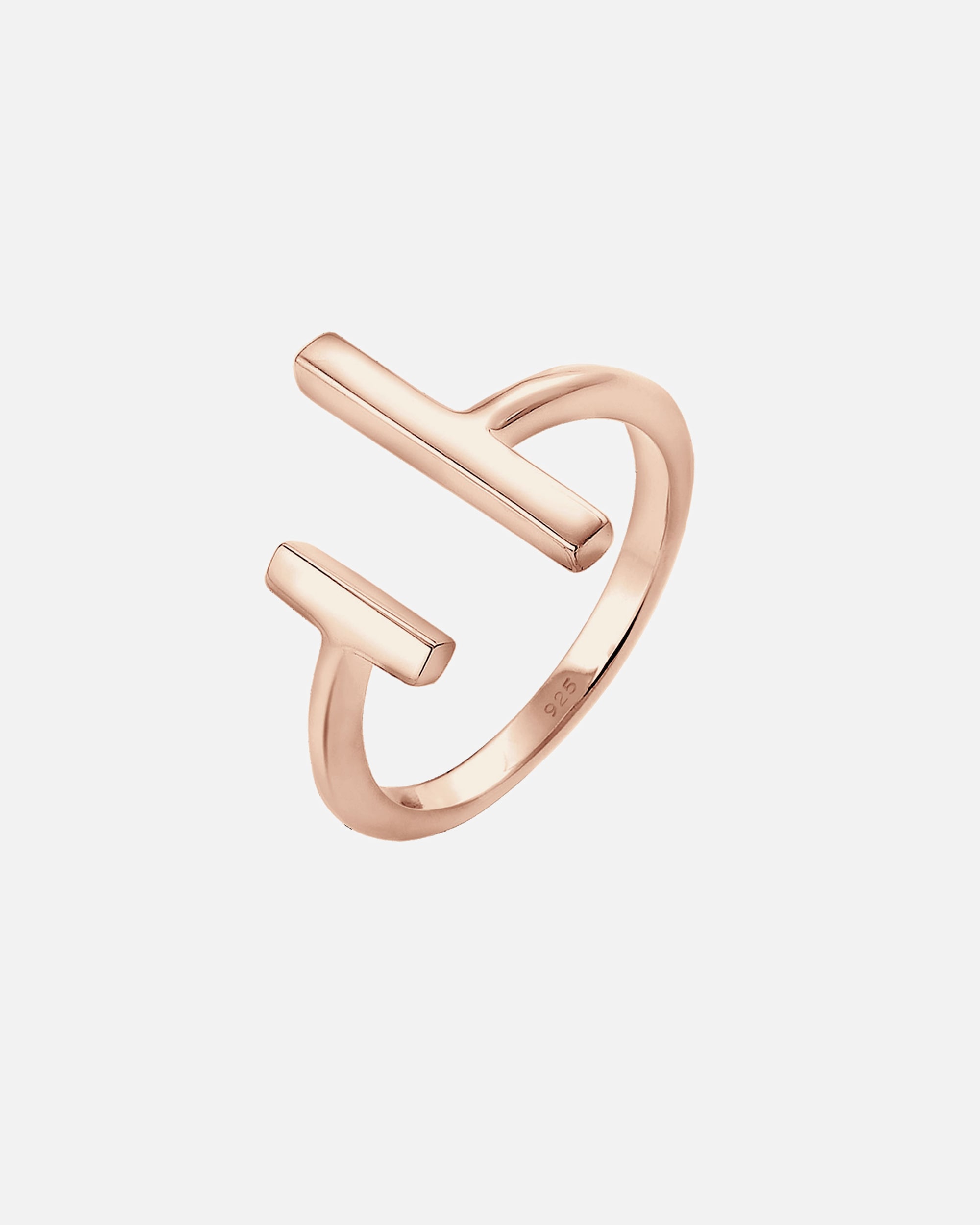 Pierścionek dla Kobieta Elli Damski Geo rodowany Open Minimal ze srebra próby 925 Sterling Silver rosefarben