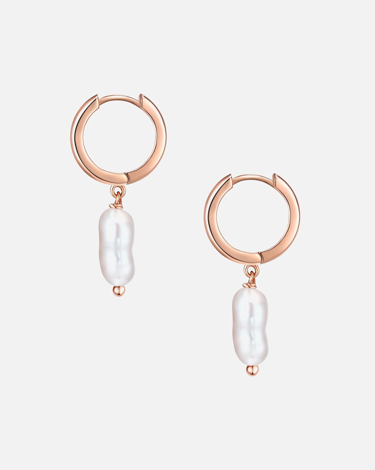 Obrączki dla Kobieta Glanzstücke München Srebrne kolczyki kreole srebro wysokiej próby Perła hodowlana słodkowodna różowe złoto 30,7 mm