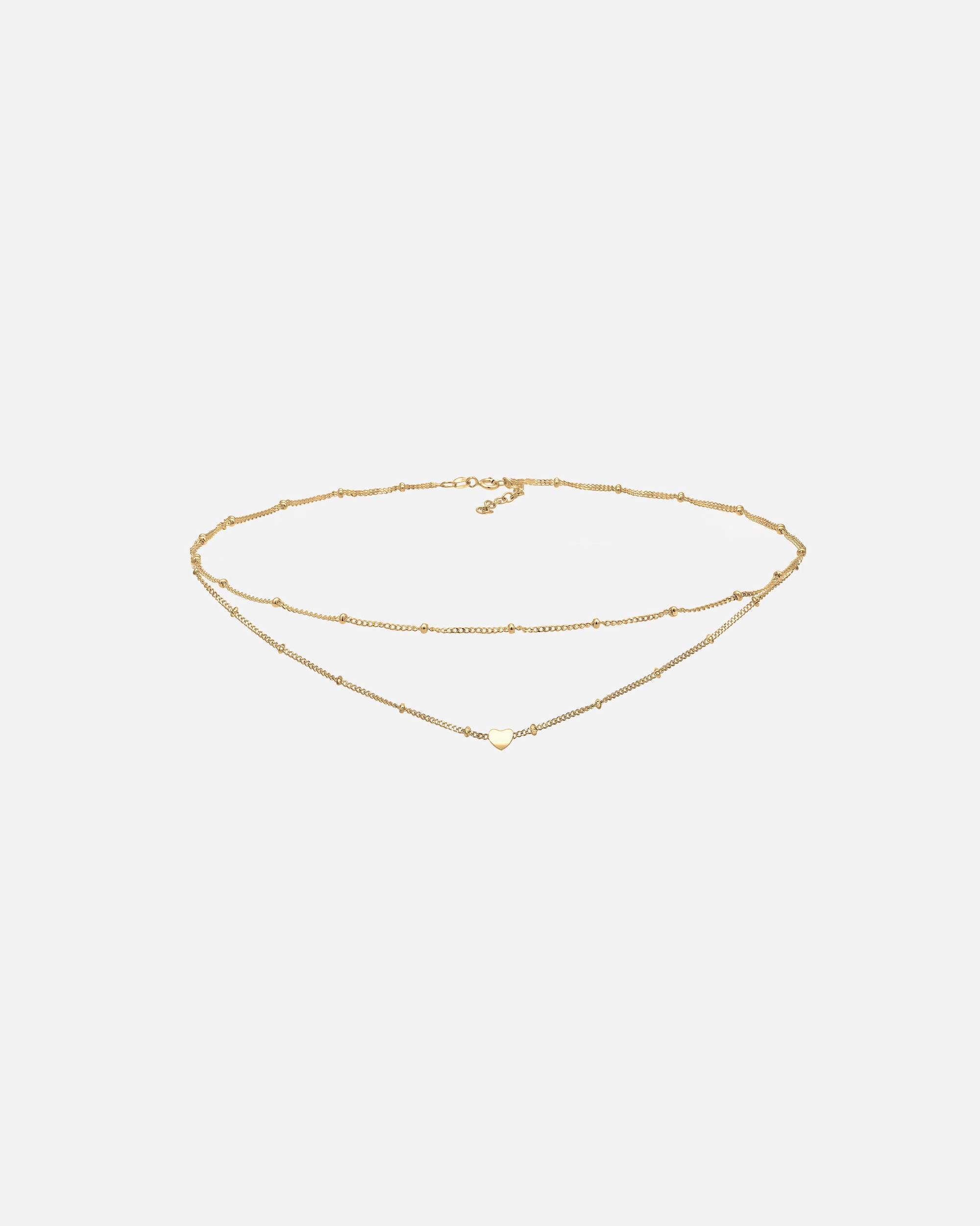 Naszyjnik dla Kobieta Damski Choker Trend Serce w srebrze 925 Sterling Silver goldfarben