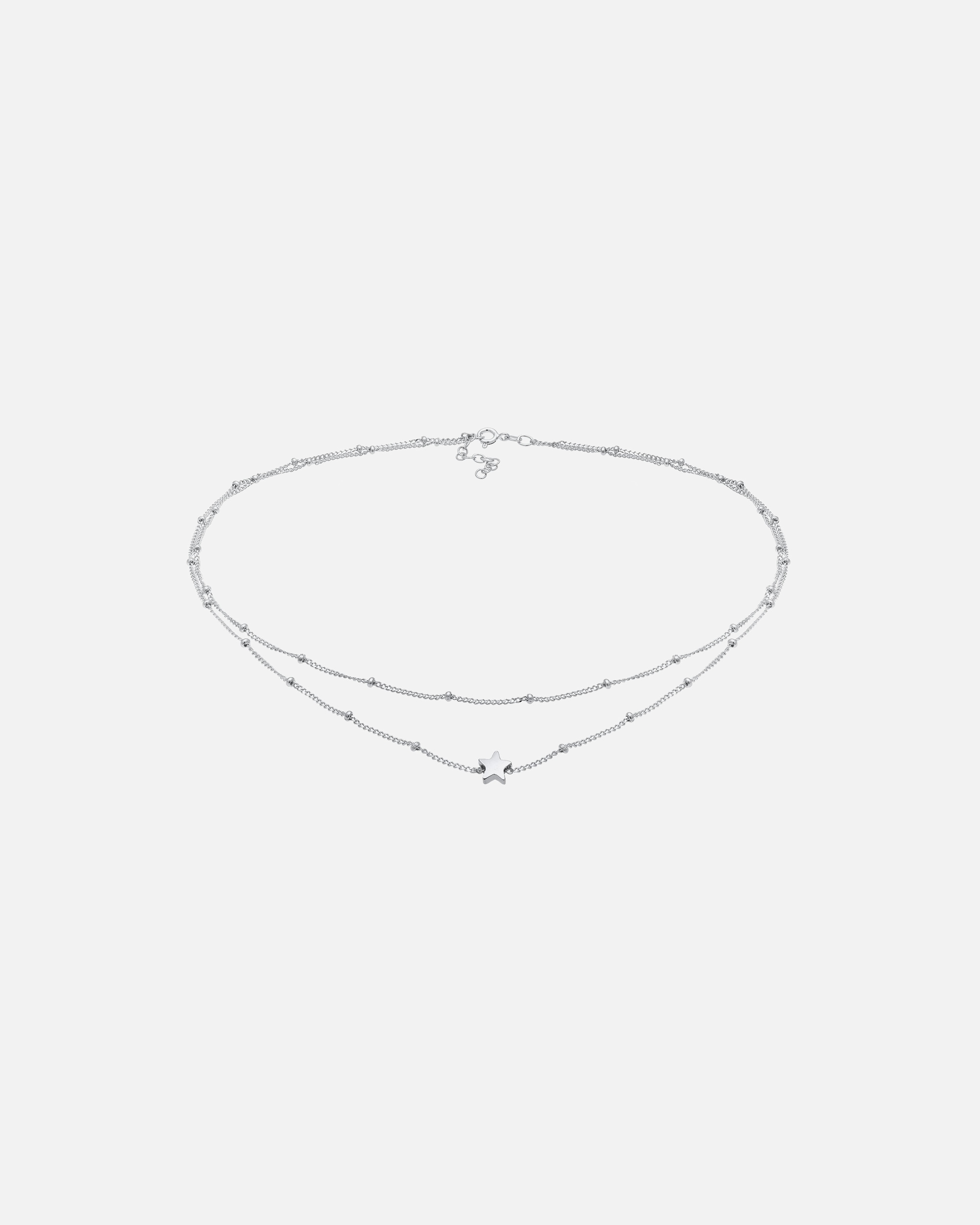 Naszyjnik dla Kobieta Elli Panie Choker Ball Chain Layer Stars Astro w 925 Sterling Silver silberfarben