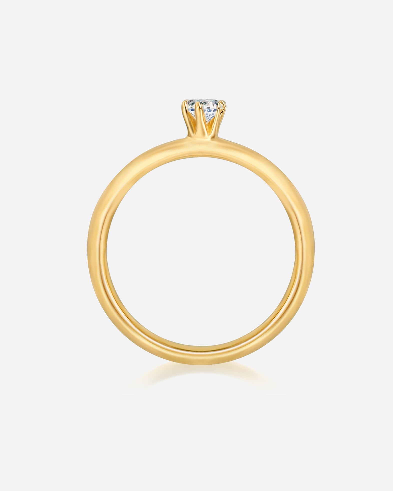 Pierścionek dla Kobieta Trilani Srebrny pierścionek srebro wysokiej próby Cyrkonia żółte złoto 56