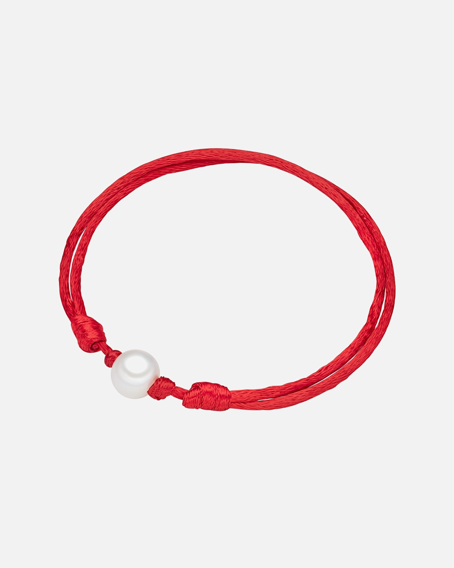 Bransoletka dla Kobieta Bransoletka z pereł Satyna Perła hodowlana słodkowodna czerwony 18,0 - 34,0 cm, flexibel einstellbar