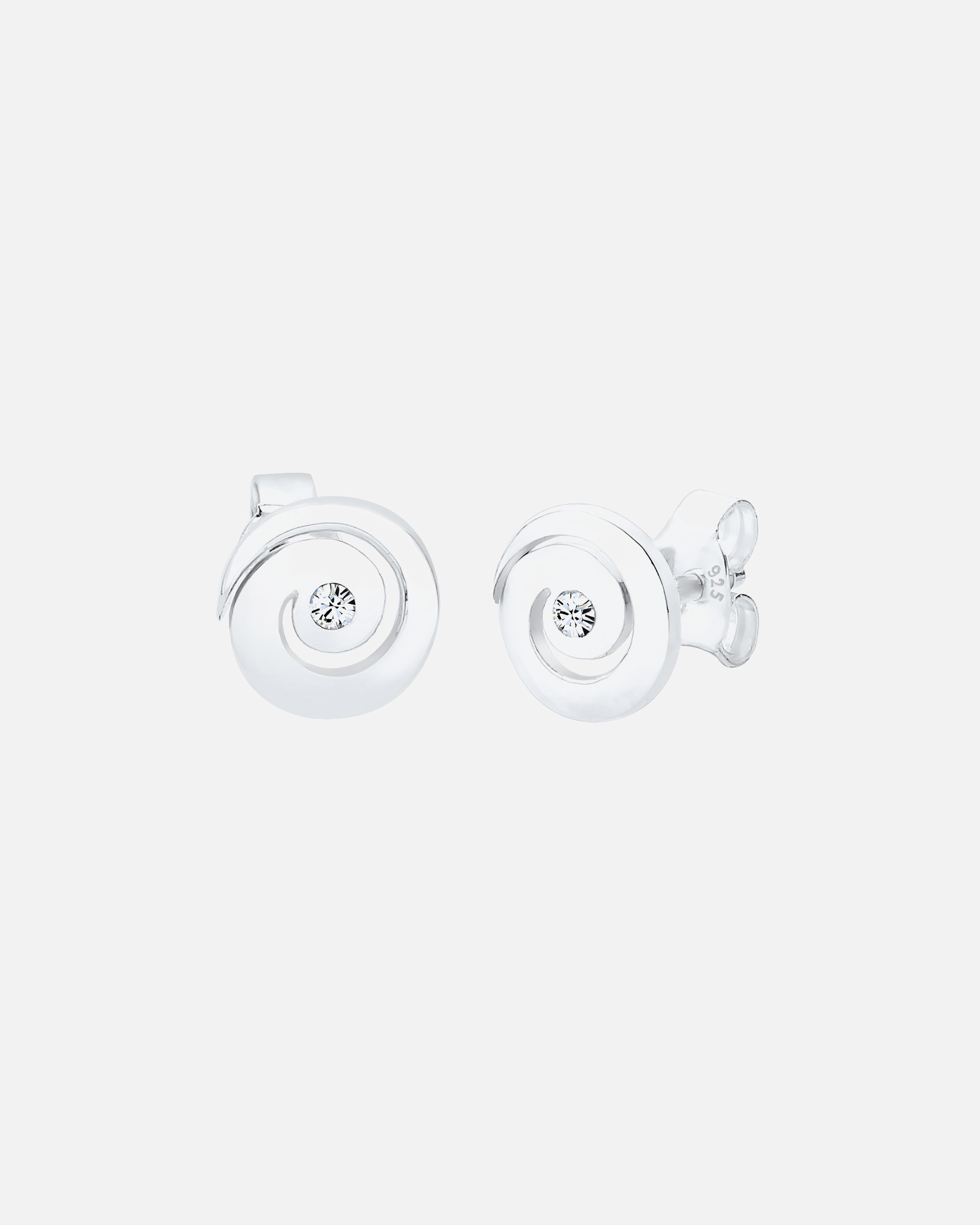 Kolczyki dla Kobieta Elli Damskie kolczyki sztyfty Spirala Basic Modern z kryształem w srebrze próby 925 Sterling Silver silberfarben