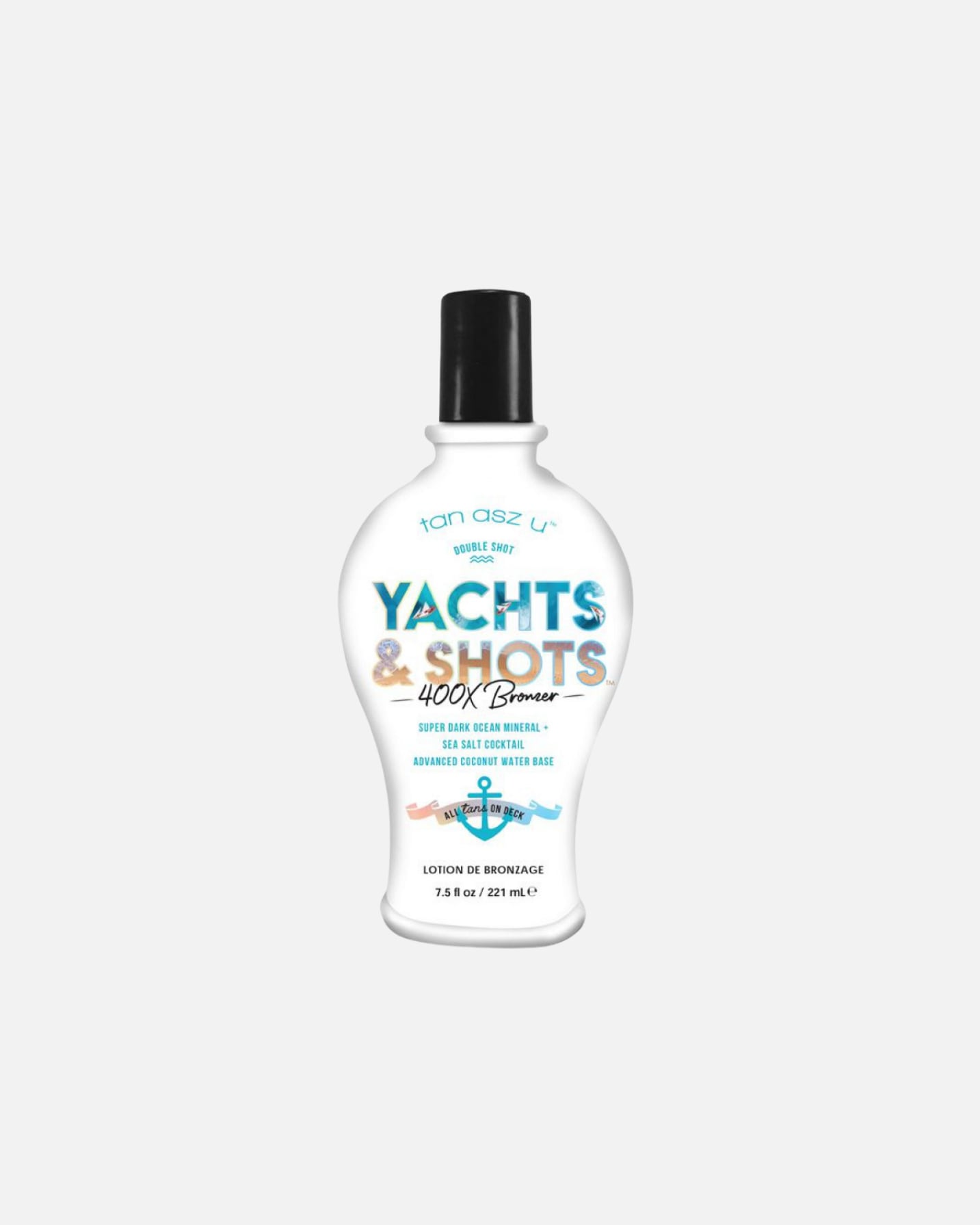 Samoopalacz dla Unisex Tan Asz U Default Brand Line Yachts & Shots intensywny bronzer z oceanicznymi minerałami rumem i wodą kokosową dla głębokiego koloru 221 ml