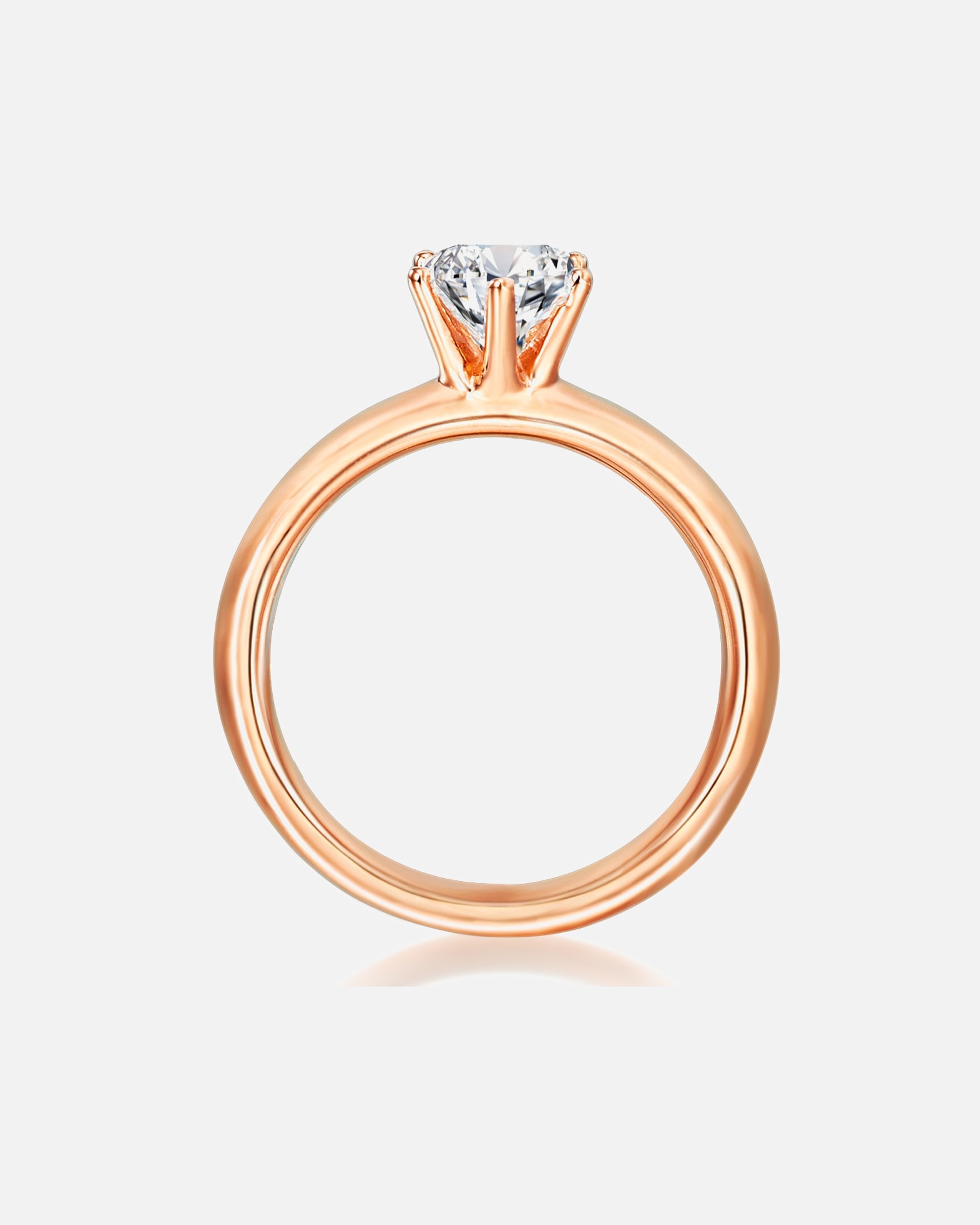 Pierścionek dla Kobieta Trilani Srebrny pierścionek srebro wysokiej próby Cyrkonia różowe złoto 60