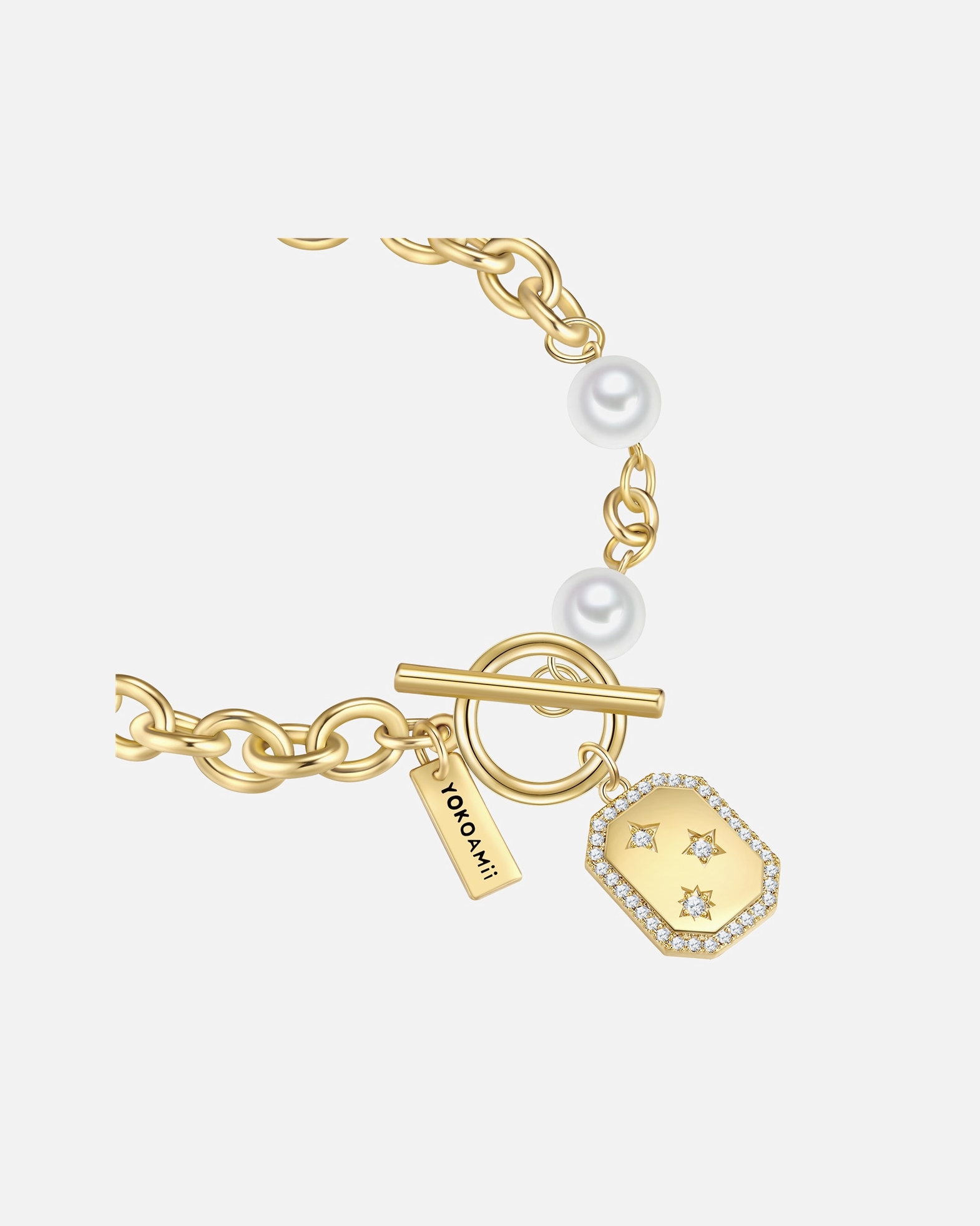 Bransoletka dla Kobieta Yokoamii Bransoletka Gwiazdy z Mosiadz w Żółte złoto 19,0 cm