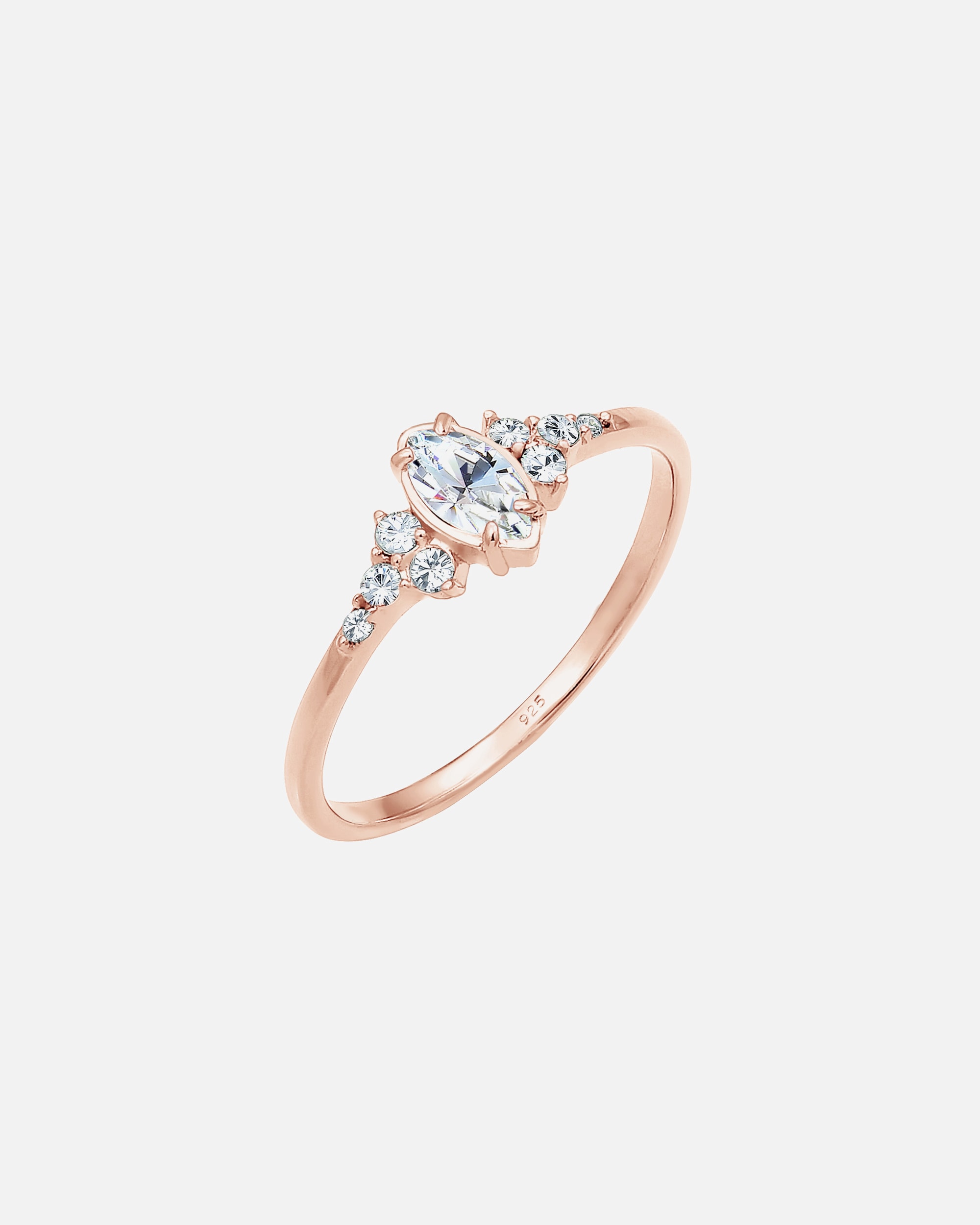 Pierścionek dla Kobieta Elli Damski walentynkowy z markizem z kryształami w srebrze próby 925 Sterling Silver 54