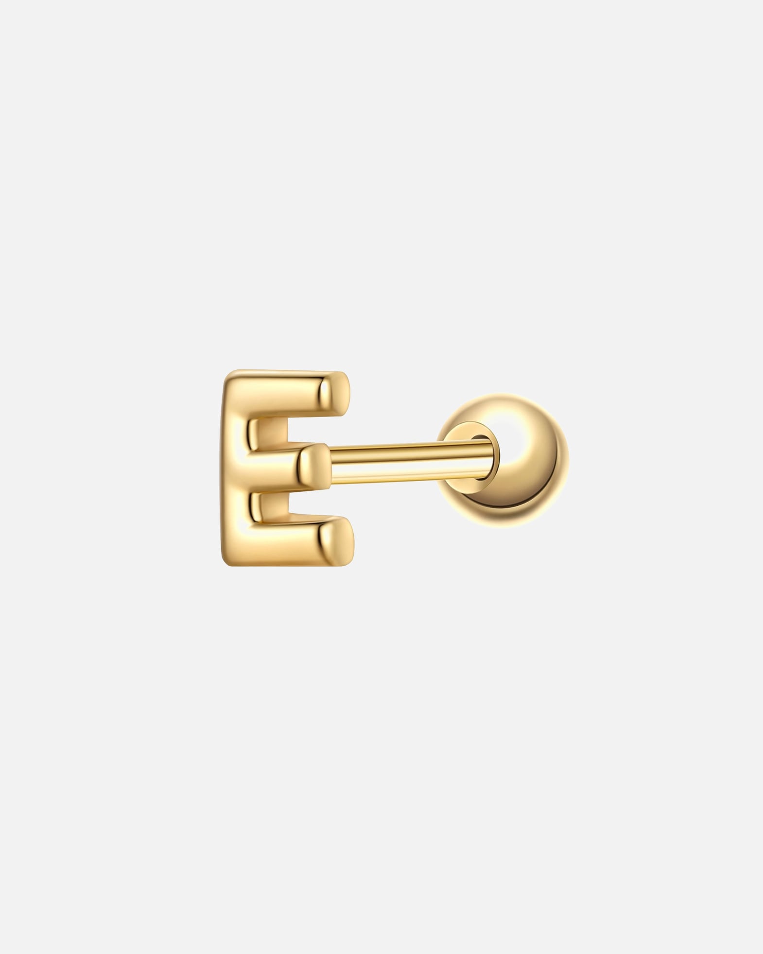 Kolczyki dla Kobieta Glanzstücke München Piercing Litera E ze srebra próby 925 w kolorze zlotym 4,0 mm