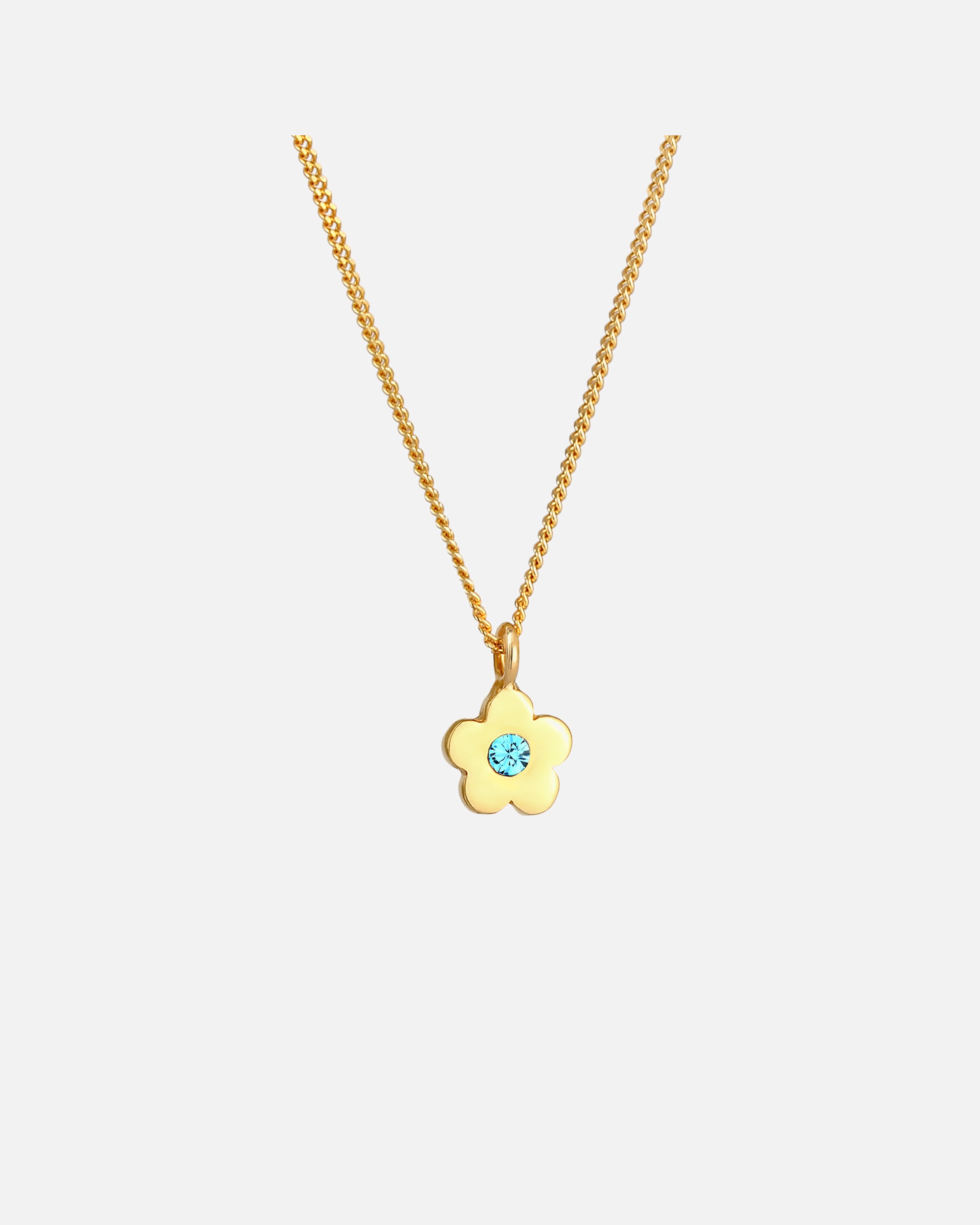 Naszyjnik dla Kobieta Elli Kwiatowy wisiorek dla dzieci w kolorze niebieskim z kryształami w pozłacanym srebrze 925 Sterling Silver 36