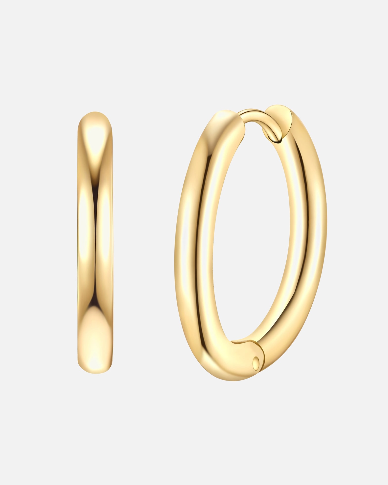 Obrączki dla Kobieta Kobiety Kolczyki Stal nierdzewna Żółte złoto 17,8 mm