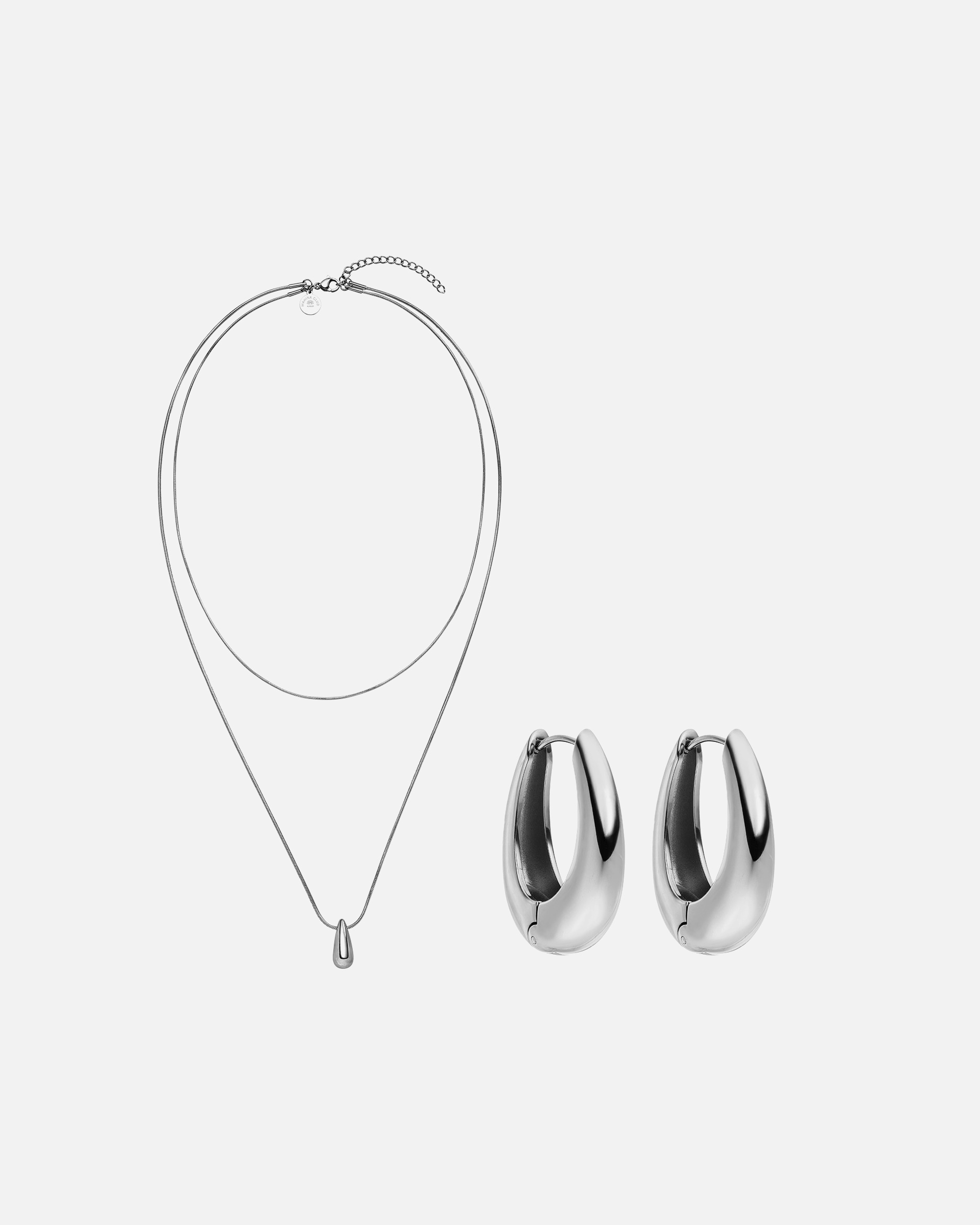Komplet biżuterii dla Unisex Purelei Purelei Zestaw biżuterii Dewdrop Srebrny