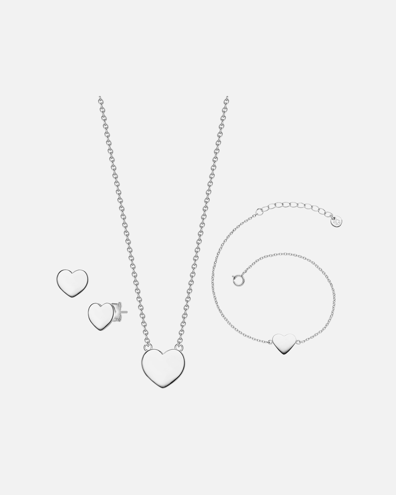 Ozdoby dla Kobieta Glanzstücke München Komplet (bransoletka+łańcuszek+kolczyki) z Srebro wysokiej próby w Srebrny 11,1/9,0 mm