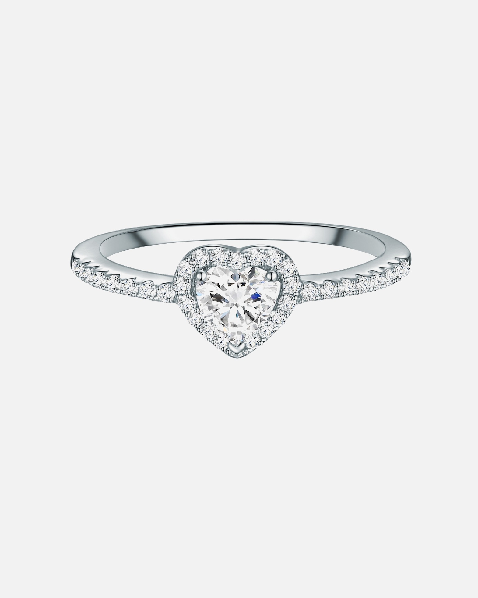 Pierścionek dla Kobieta Trilani Srebrny pierścionek Serce srebro wysokiej próby Cyrkonia srebrny 52