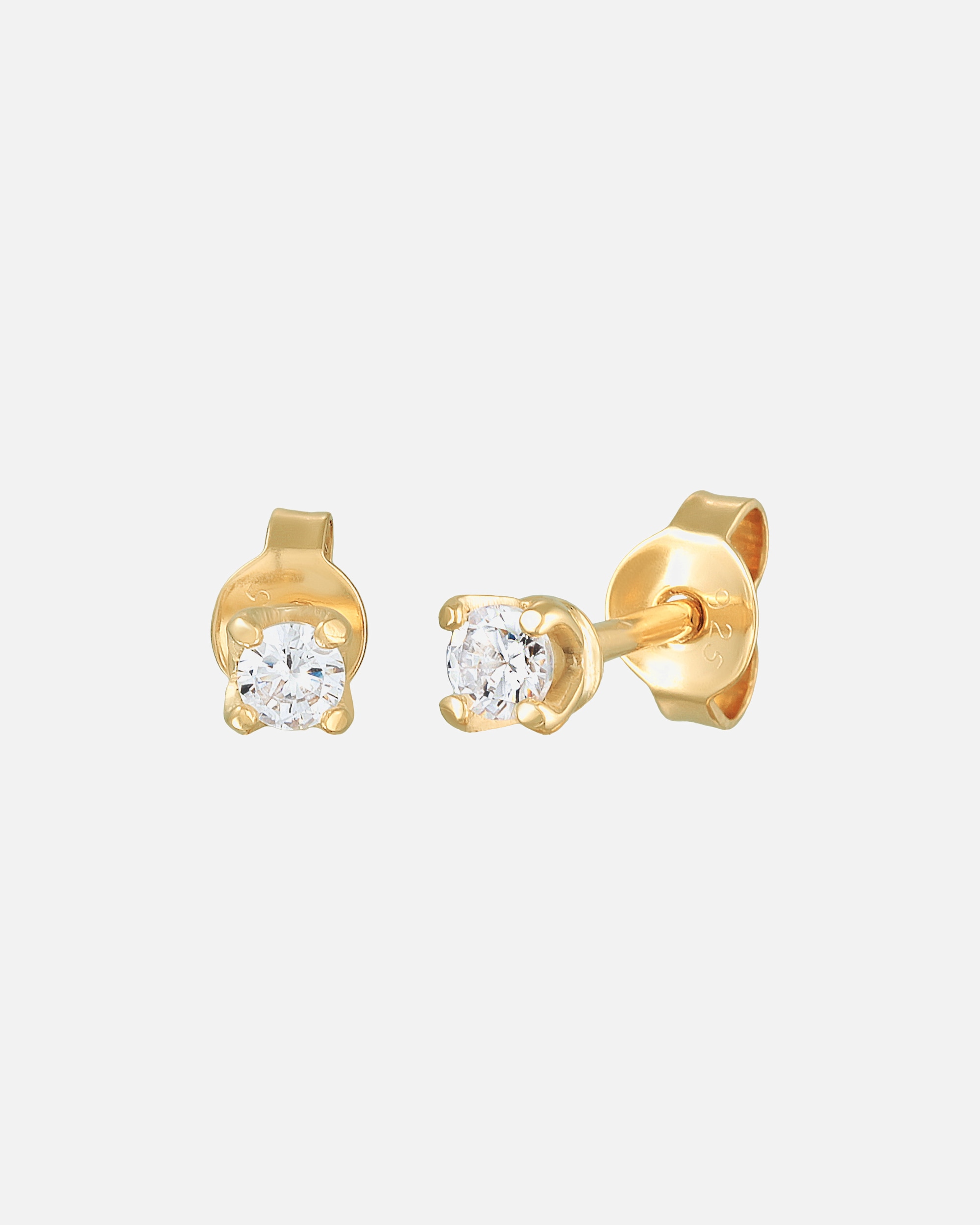 Kolczyki dla Kobieta Elli PREMIUM Damskie kolczyki do uszu Solltär Basic z mossanitem ze srebra próby 925 Sterling Silver goldfarben