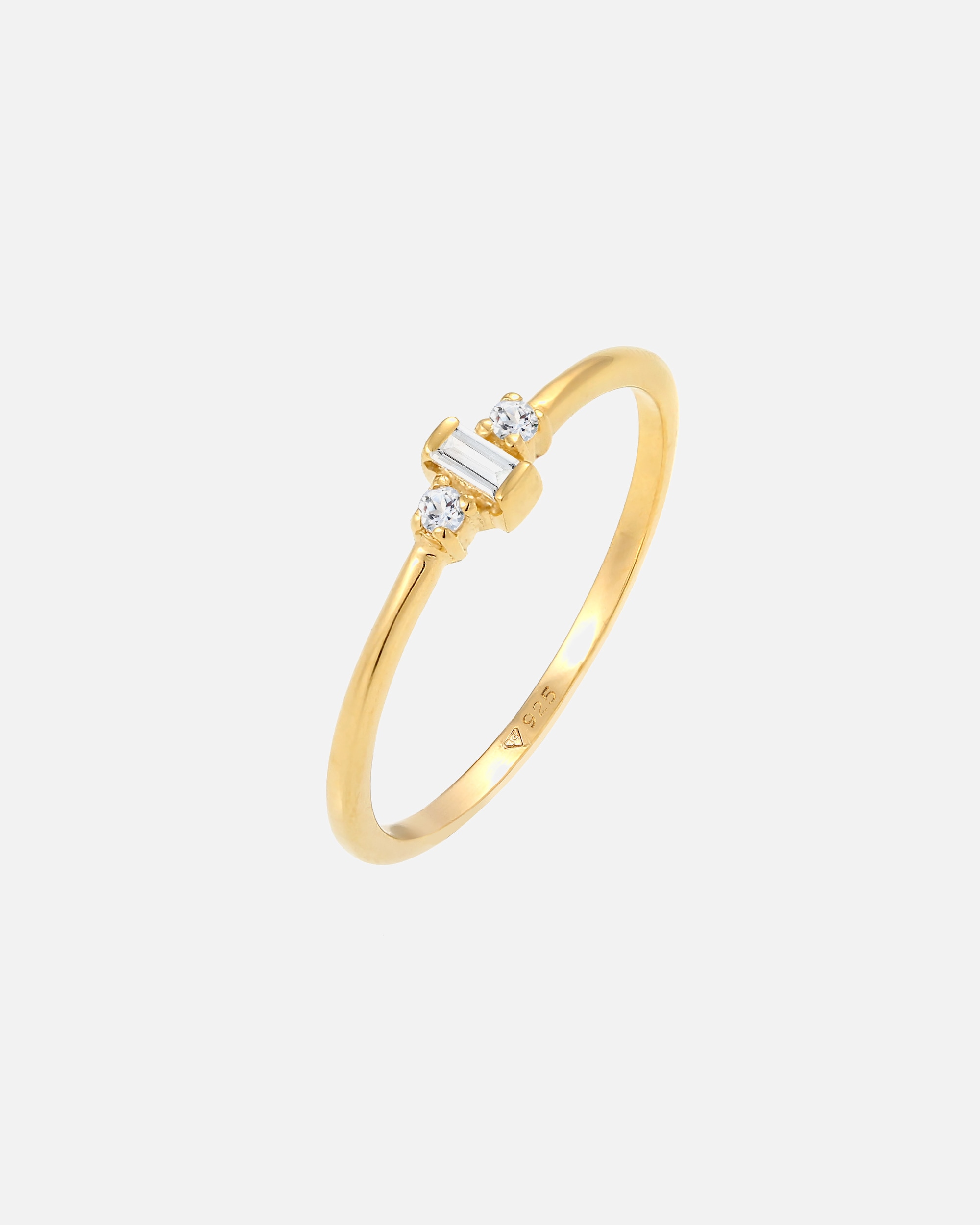 Pierścionek dla Kobieta Elli PREMIUM Damski soliter zaręczyny filigranowy z topazem w pozłacanym srebrze 925 Sterling Silver 52