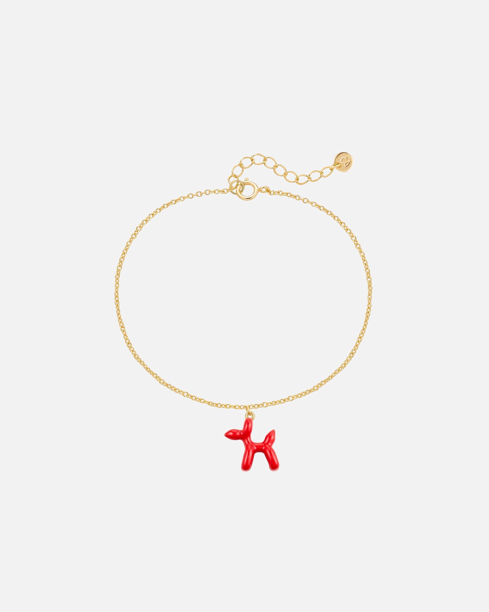 Bransoletka dla Kobieta Bransoletka Balonowy pies z Srebro wysokiej próby w Żółte złoto 17,0 cm Basislänge + 3,0 cm Verlängerung