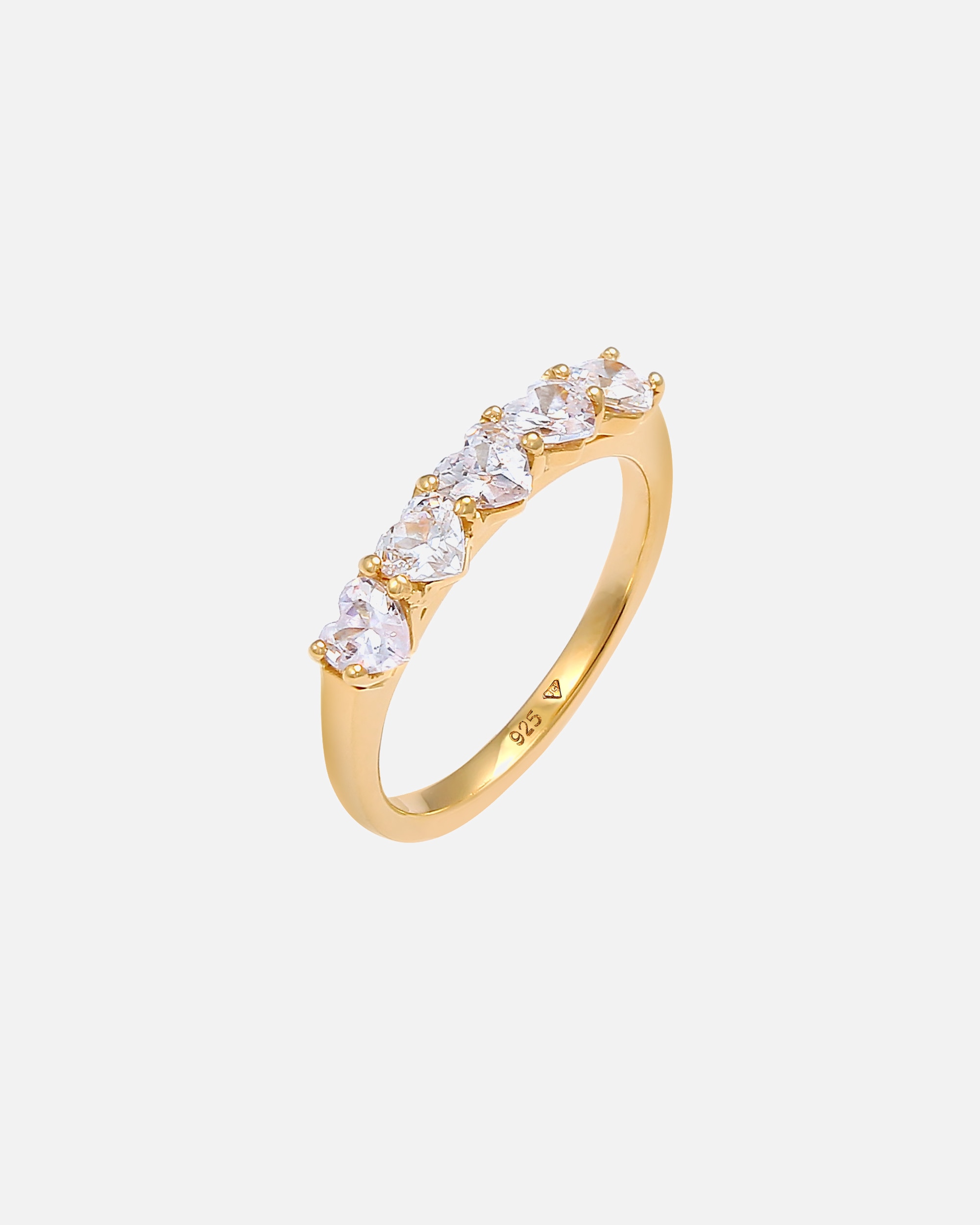 Pierścionek dla Kobieta Elli Damski pierścionek zaręczynowy serce elegancki Love z kryształami cyrkonii srebro 925 Sterling Silver 56