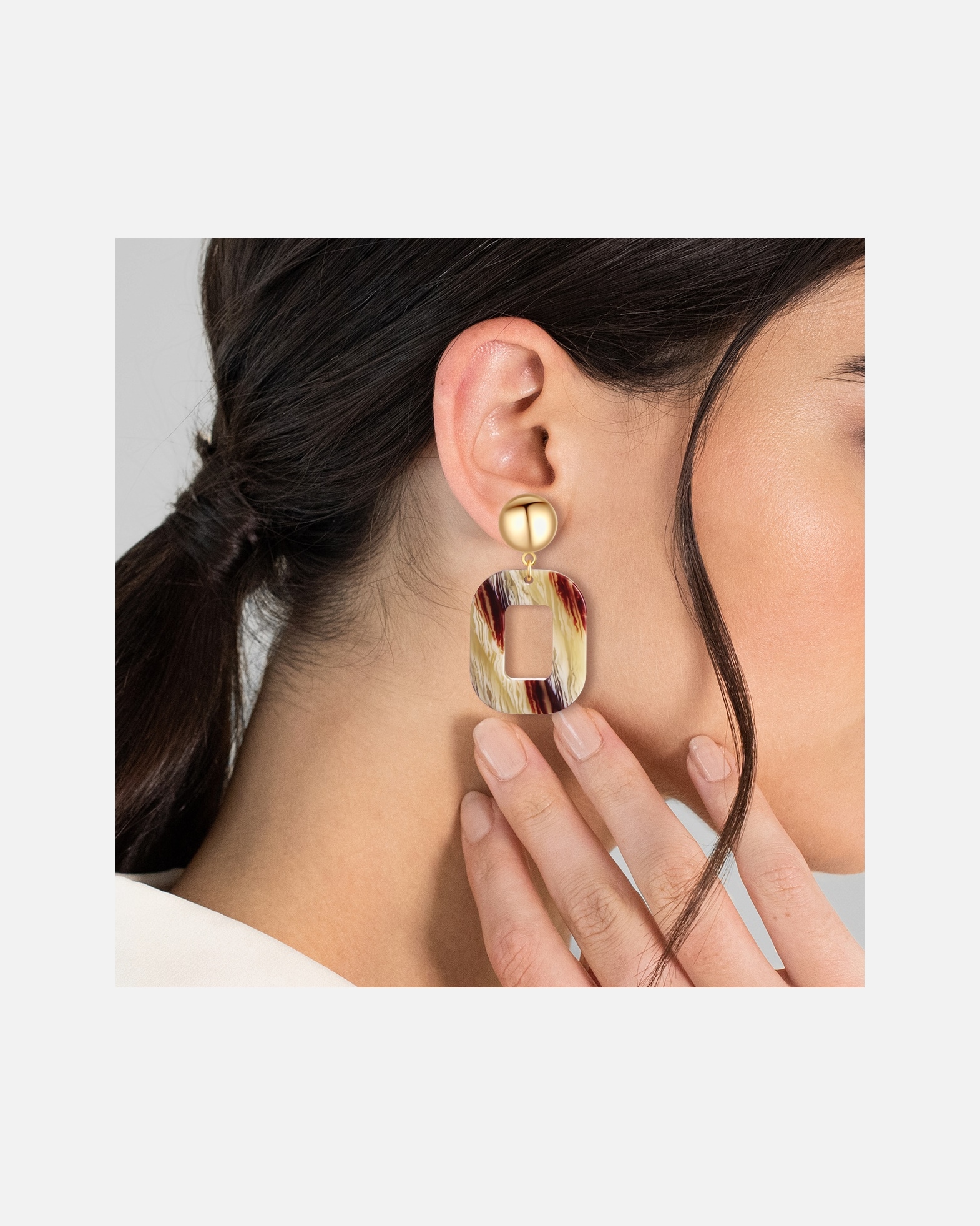 Kolczyki dla Kobieta Lulu & Jane Stop metali Akryl 47,5 mm