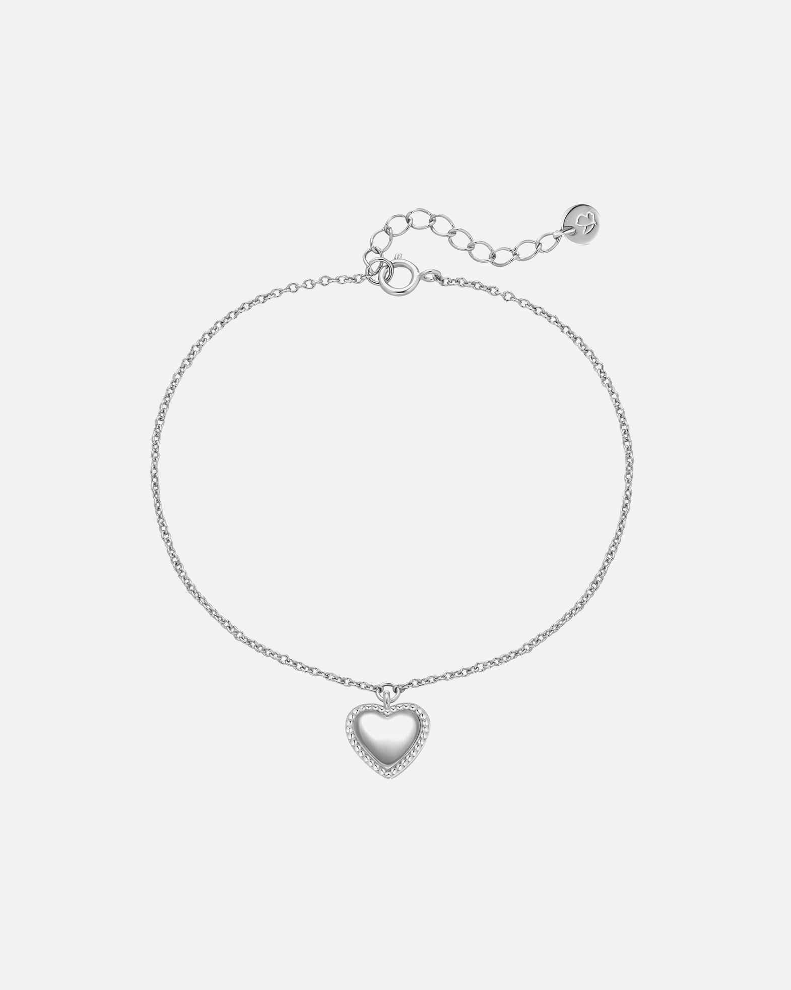 Bransoletka dla Kobieta Bransoletka Serce z Srebro wysokiej próby w Srebrny 17,0 cm Basislänge + 3,0 cm Verlängerung