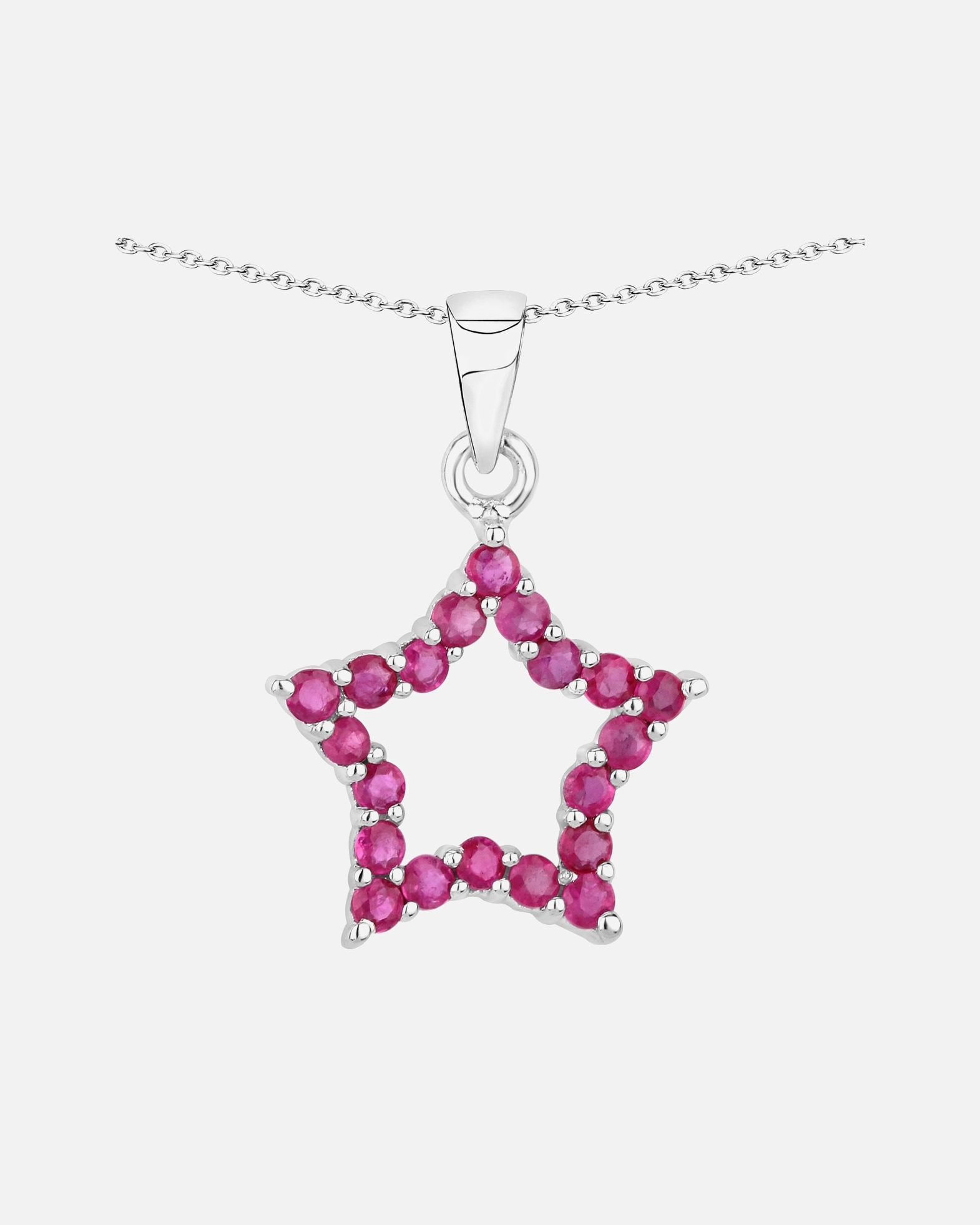 Naszyjnik dla Kobieta Łańcuszek Gwiazda Srebro wysokiej próby Srebrny 45cm