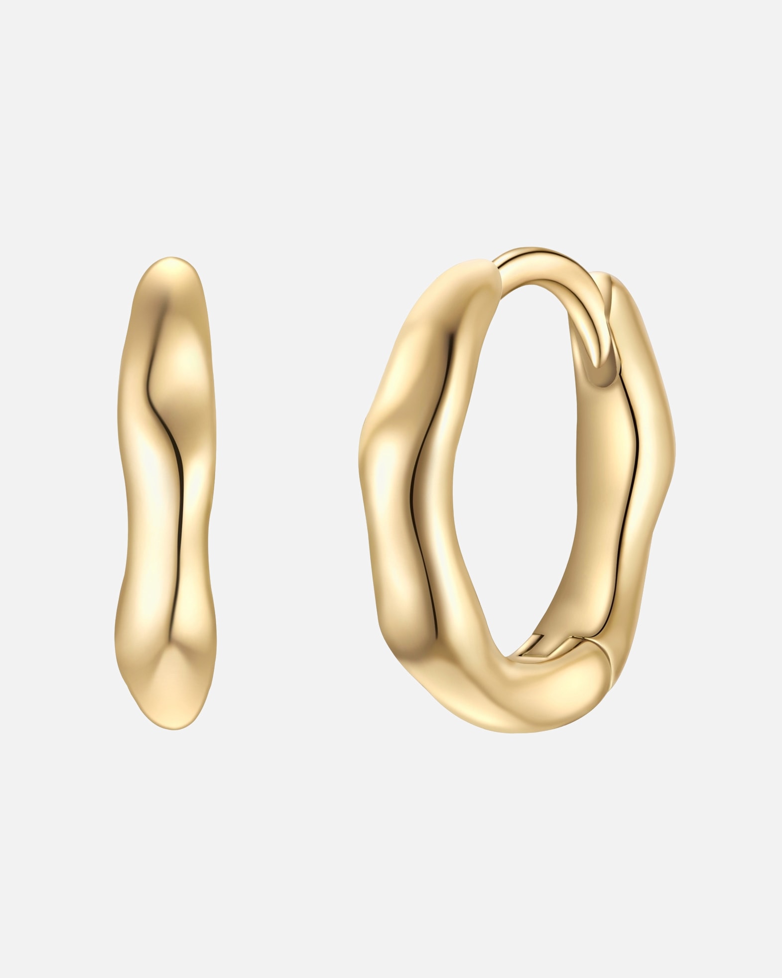 Obrączki dla Kobieta Glanzstücke München Kolczyki Srebro wysokiej próby Żółte złoto 11,0 mm