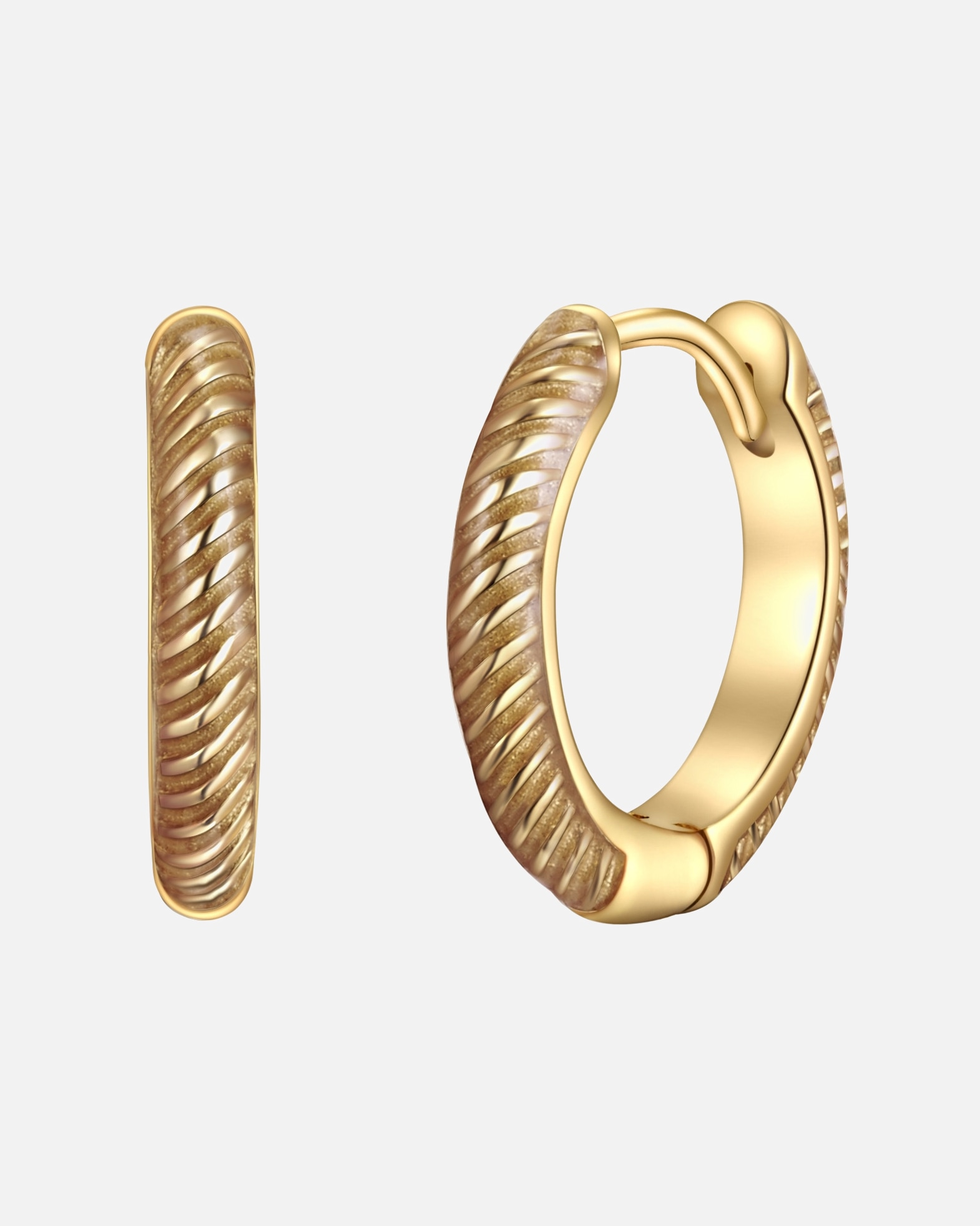 Obrączki dla Kobieta Srebrne kolczyki kreole srebro wysokiej próby żółte złoto 11,4 mm