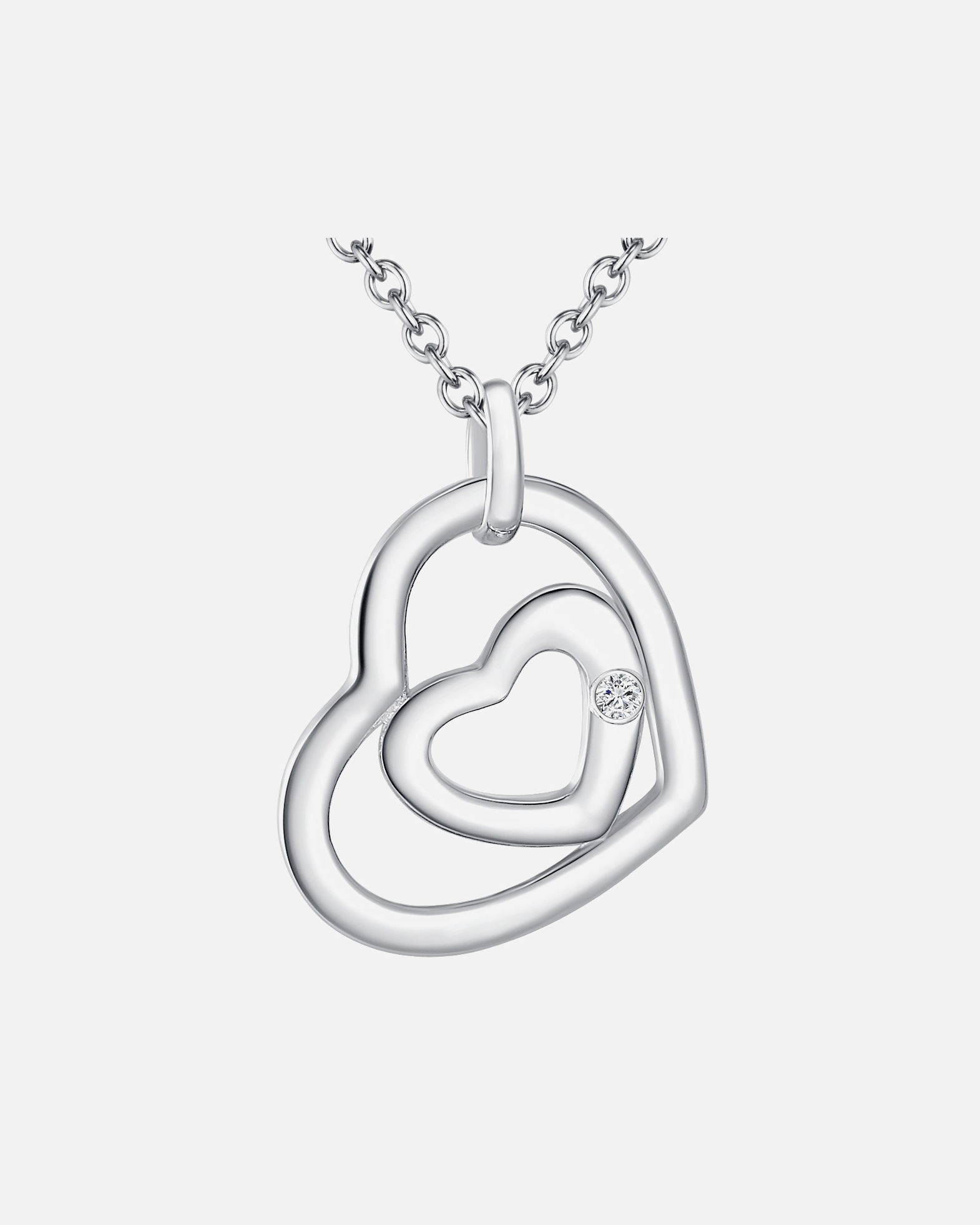 Naszyjnik dla Kobieta Lulu & Jane Serce Srebro wysokiej pr óby Brylant 45 cm + 5 cm