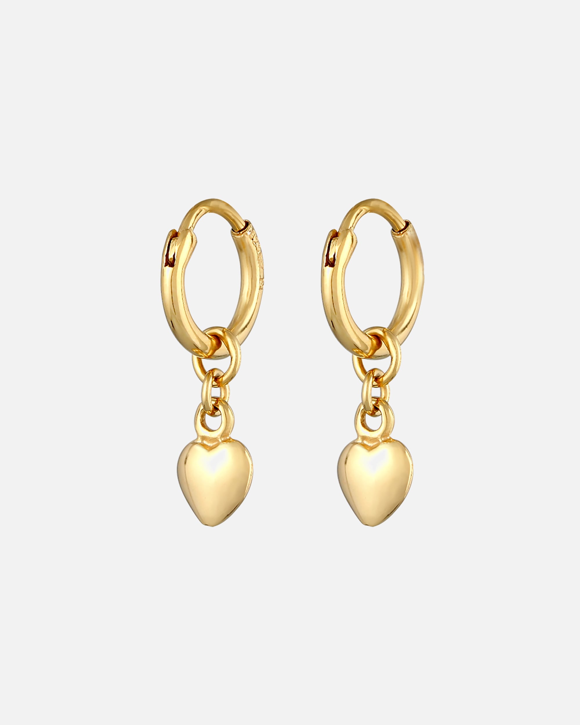 Kolczyki dla Kobieta Elli Damskie kreole Heart Love Basic ze srebra próby 925 Sterling Silver goldfarben