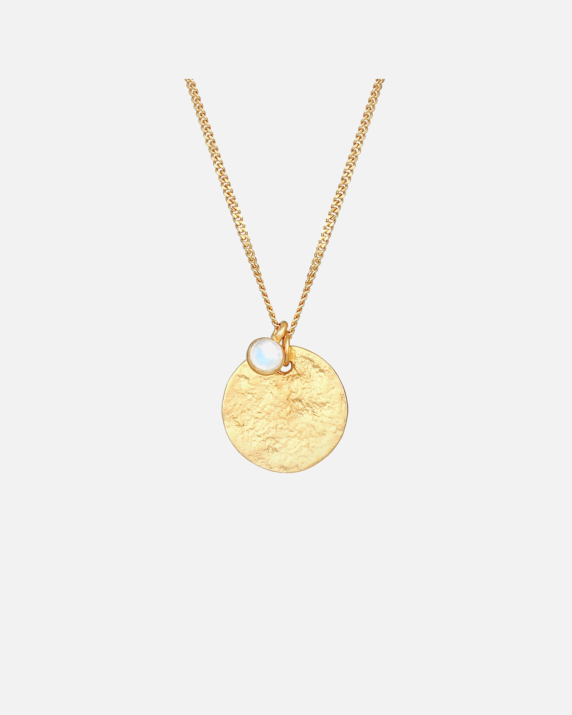 Naszyjnik dla Kobieta Elli Damski wisiorek Vintage Organic z kamieniem księżycowym w pozłacanym srebrze próby 925 Sterling Silver goldfarben