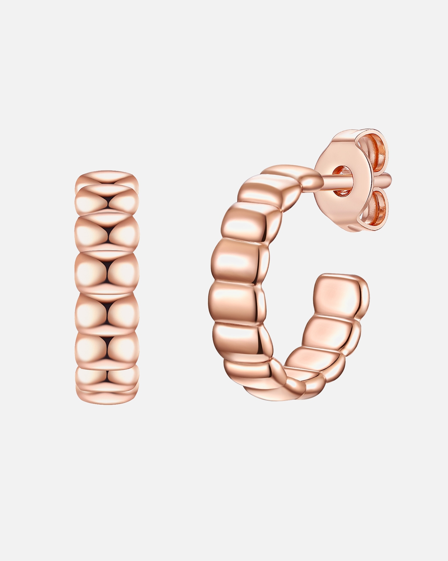 Kolczyki dla Kobieta Glanzstücke München Srebrne kolczyki kreole srebro wysokiej próby różowe złoto 12,9 mm