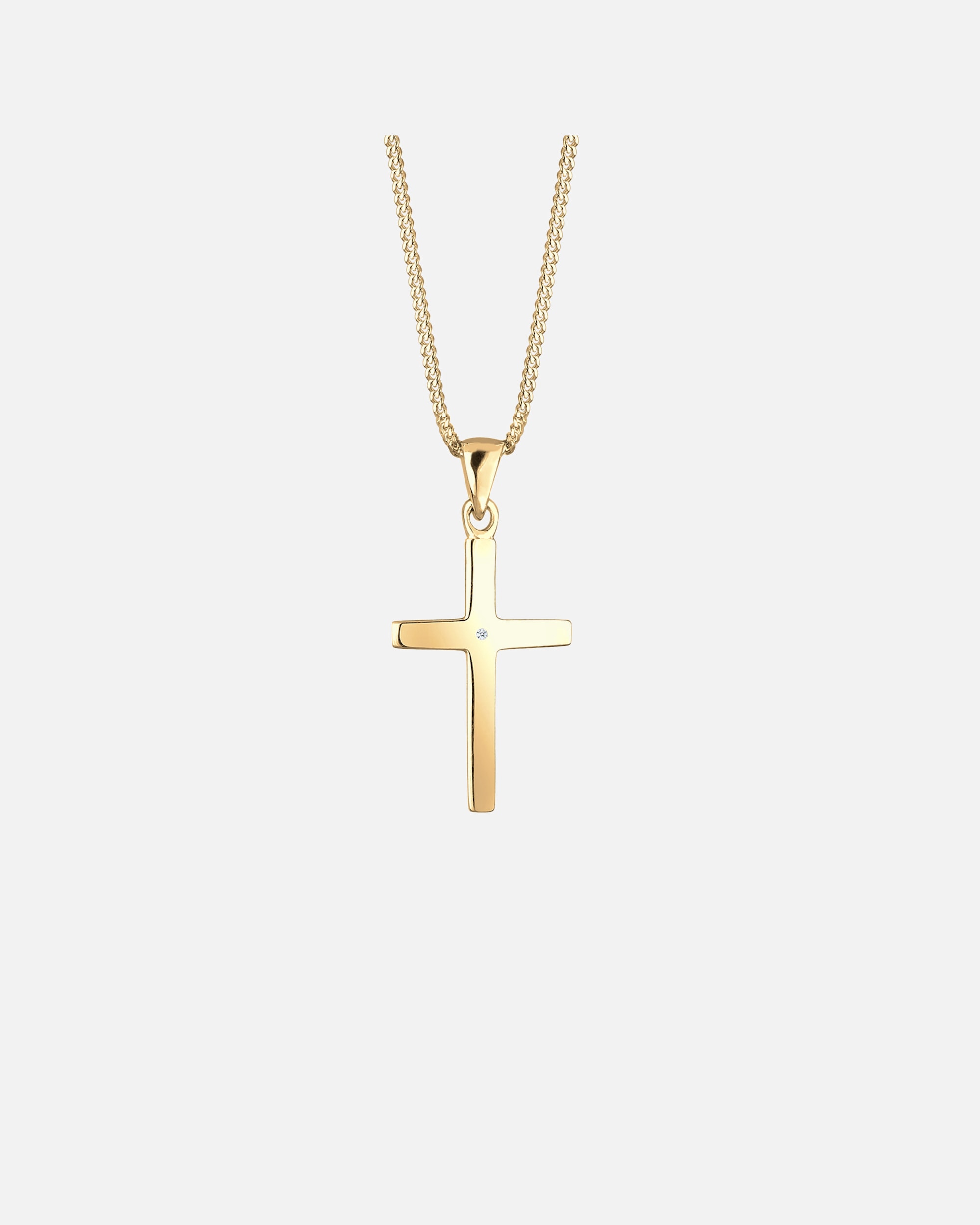 Naszyjnik dla Kobieta Elli DIAMONDS Damska zawieszka krzyżyk Basic z diamentem (0.005 ct.) w srebrze 925 Sterling Silver goldfarben