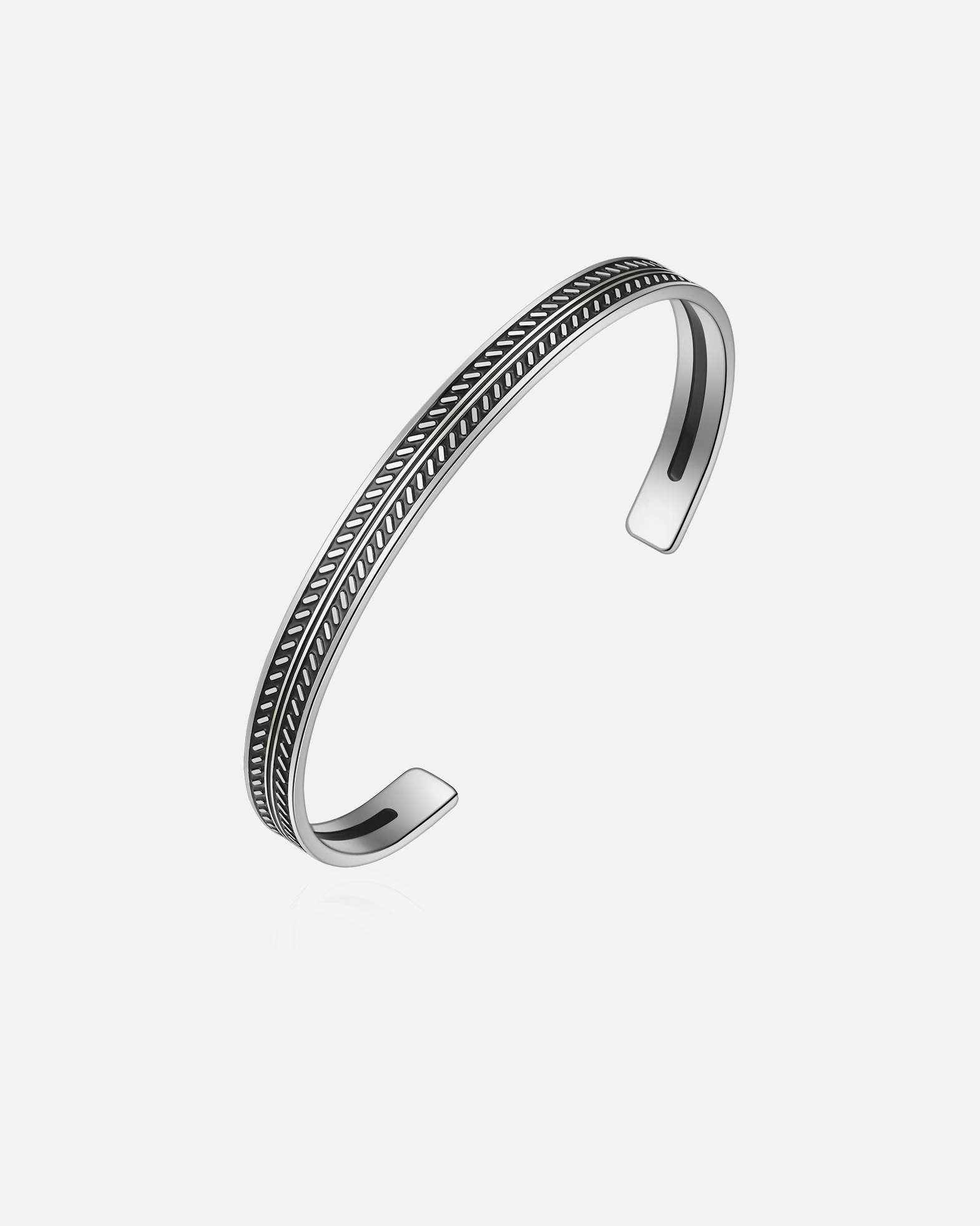 Bransoletka obręcz dla Mężczyzna True Rebels Bransoletka Stal nierdzewna Srebrny/czarny 18,0 - 21,0 cm