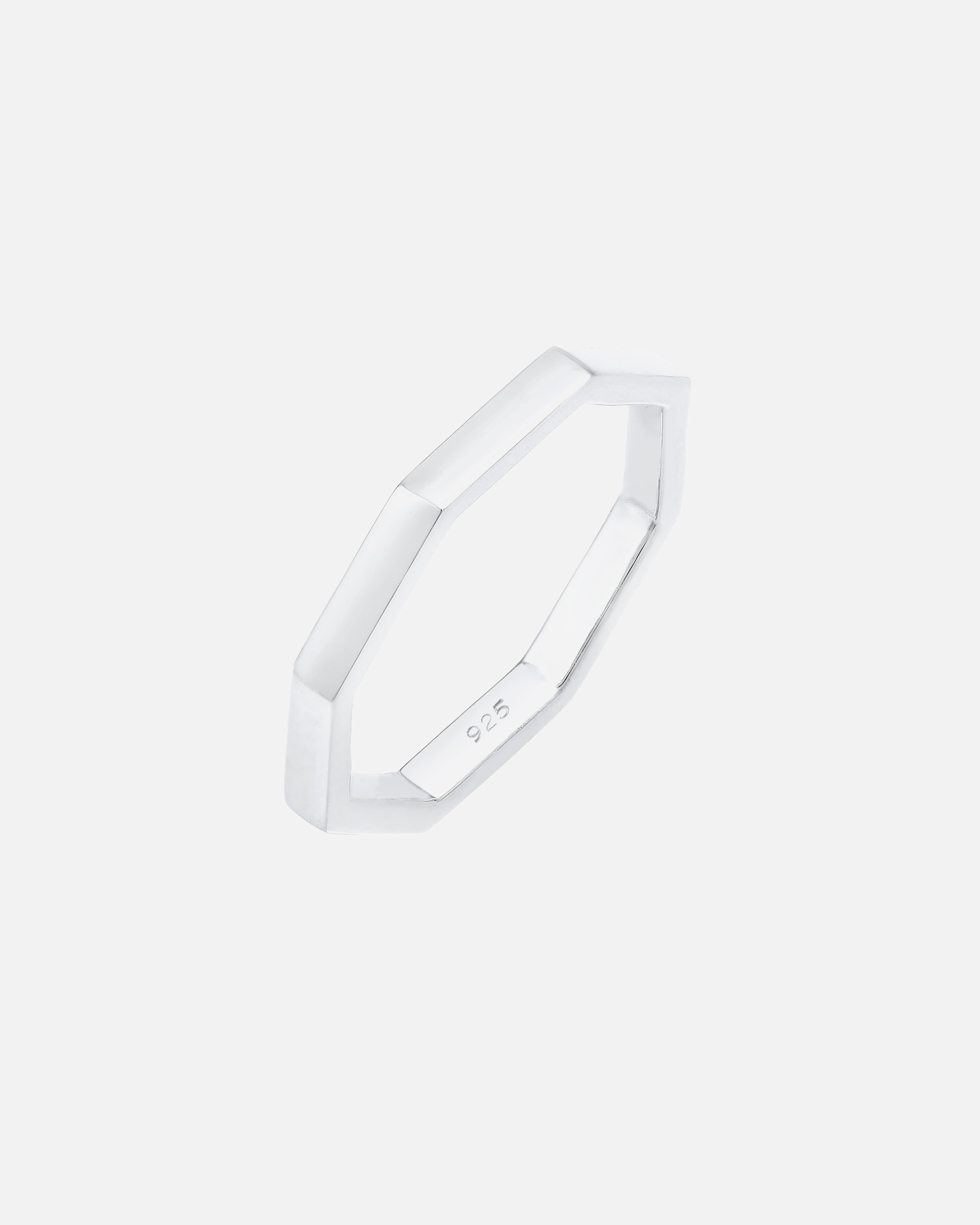 Pierścionek dla Kobieta Elli Damski Pinky ośmiokątny Geo Look w srebrze próby 925 Sterling Silver 50