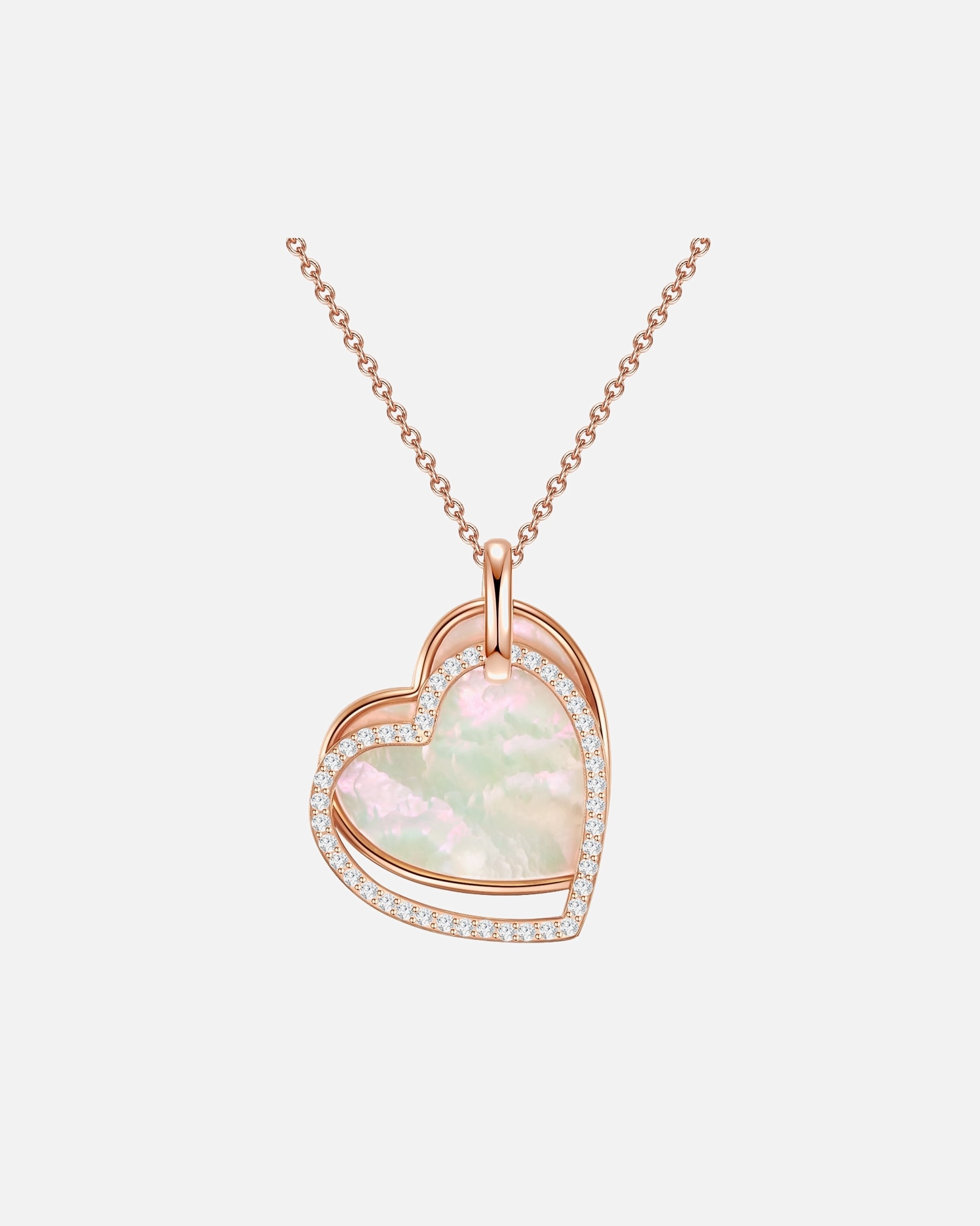 Naszyjnik dla Kobieta Rafaela Donata Naszyjnik srebrny Serce srebro wysokiej próby Cyrkonia Masa perłowa różowe złoto 42,0 cm Basiskette + 5,0 cm Verlängerung