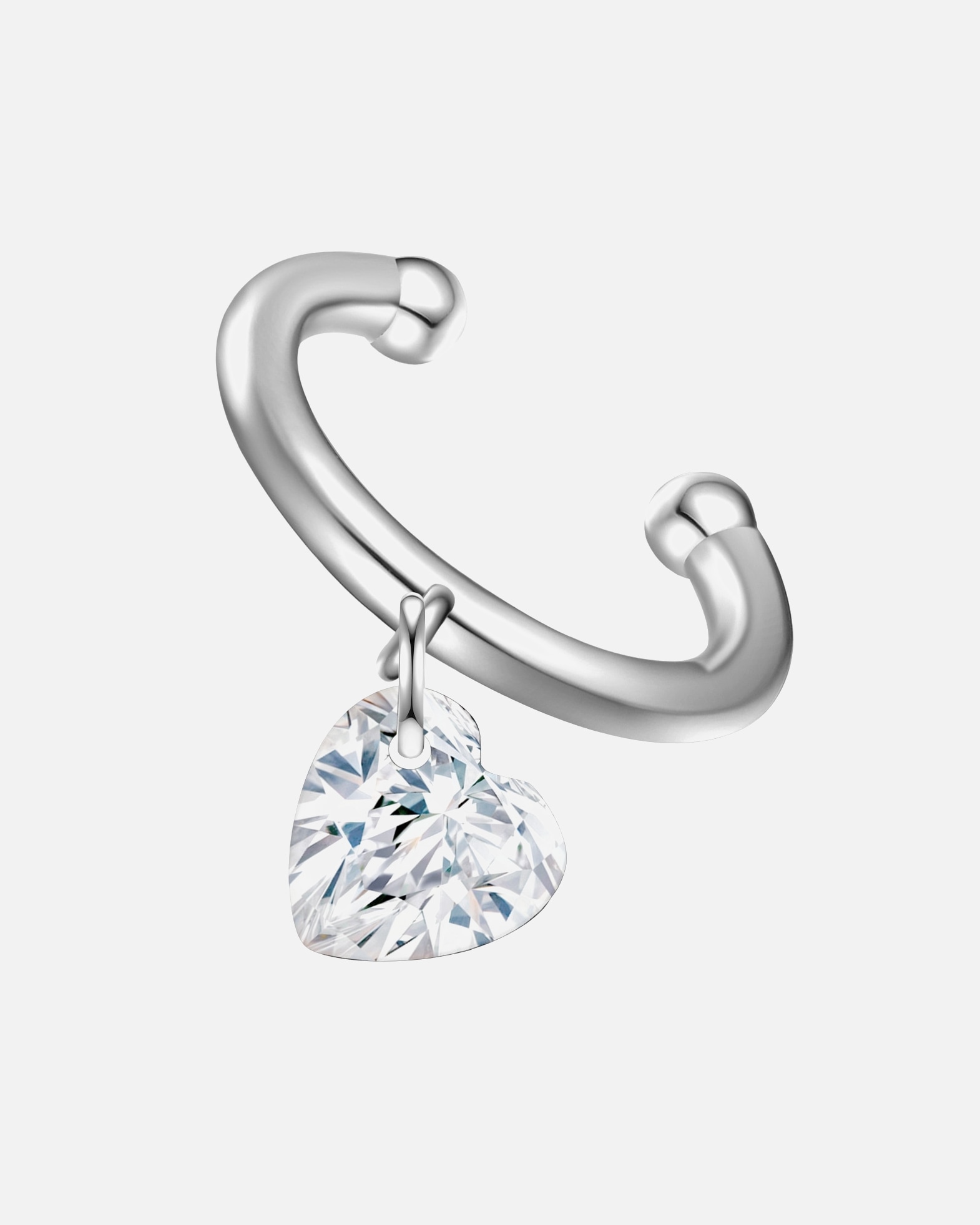 Kolczyki dla Kobieta Kolczyki Serce z Srebro wysokiej próby w Srebrny 8,7 mm