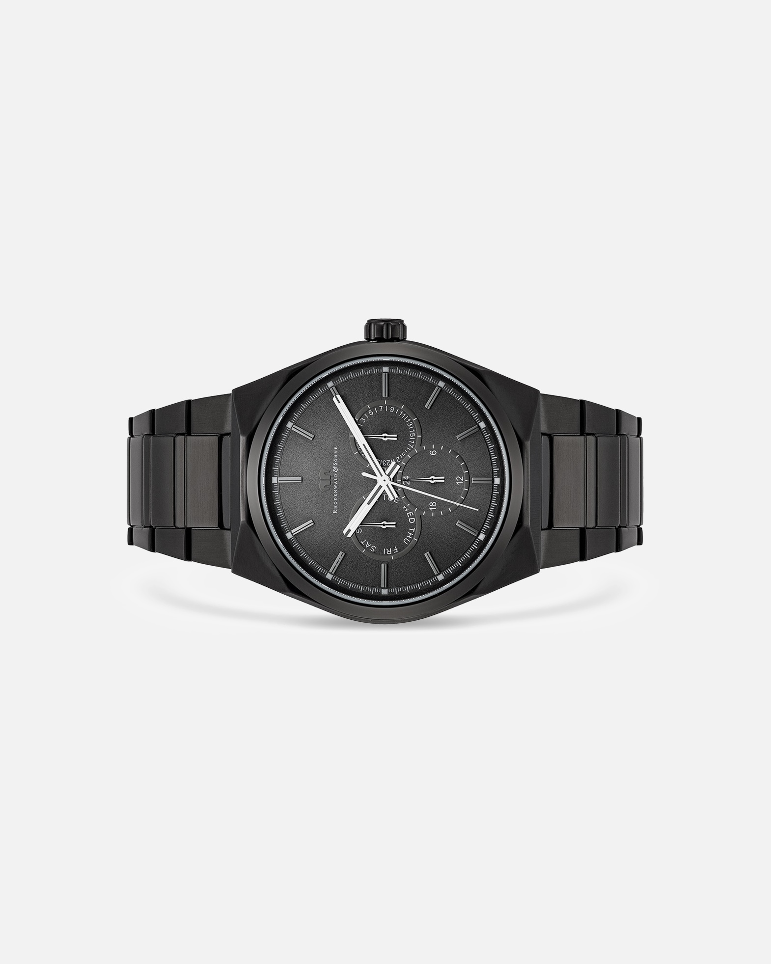 Zegar dla Mężczyzna Rhodenwald & Söhne Wielofunkcyjny Cooledge Czarny Stal nierdzewna Czarny 42,0 mm