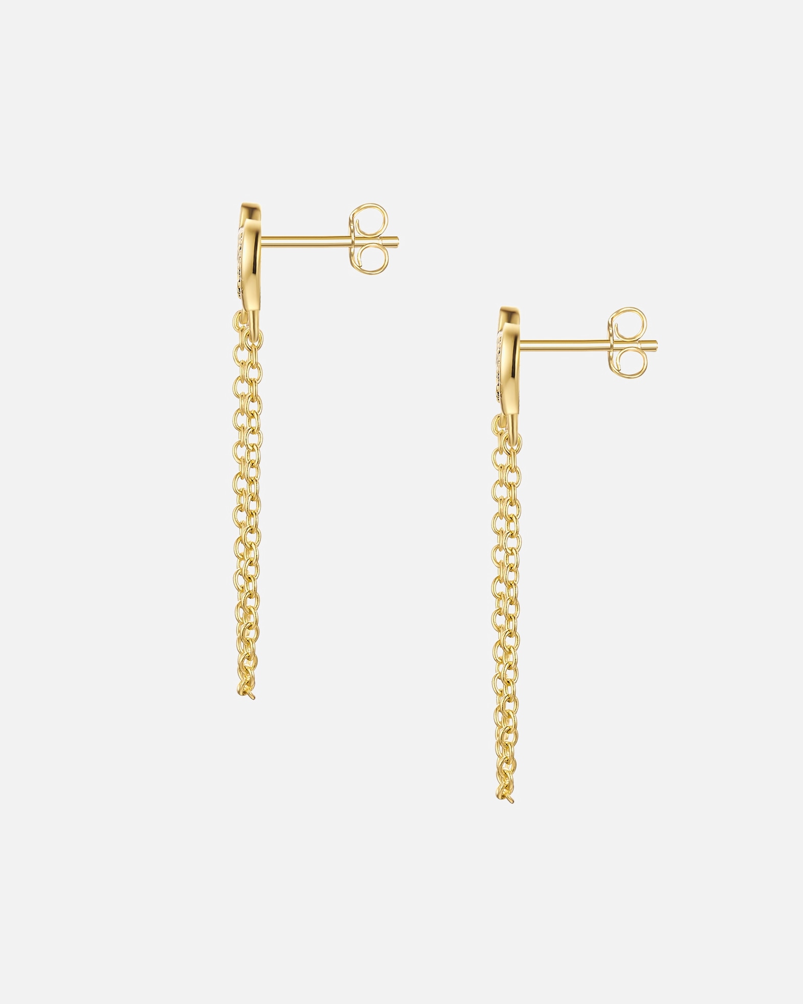 Kolczyki dla Kobieta Glanzstücke München Kolczyki serce/koniczyna z Srebro wysokiej próby w Żółte złoto 7,6/7,7 mm