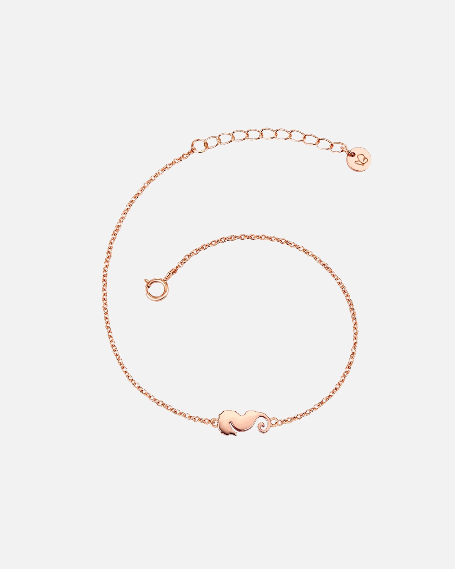 Bransoletka dla Kobieta Srebrna bransoleta Konik morski srebro wysokiej próby różowe złoto 17,0 cm Basislänge + 3,0 cm Verlängerung