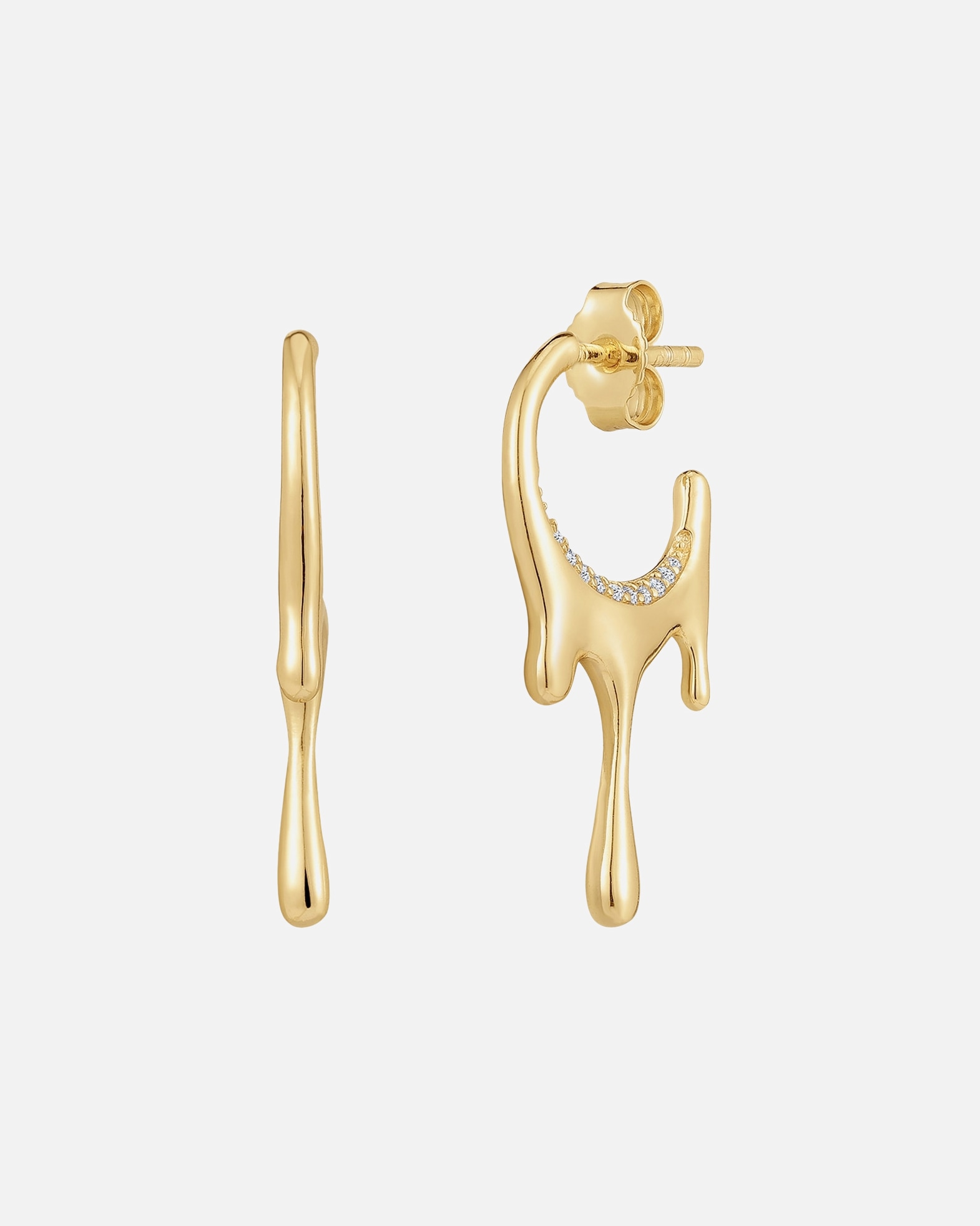 Kolczyki dla Kobieta Glanzstücke München Kolczyki z Srebro wysokiej próby w Żółte złoto 27,4 mm