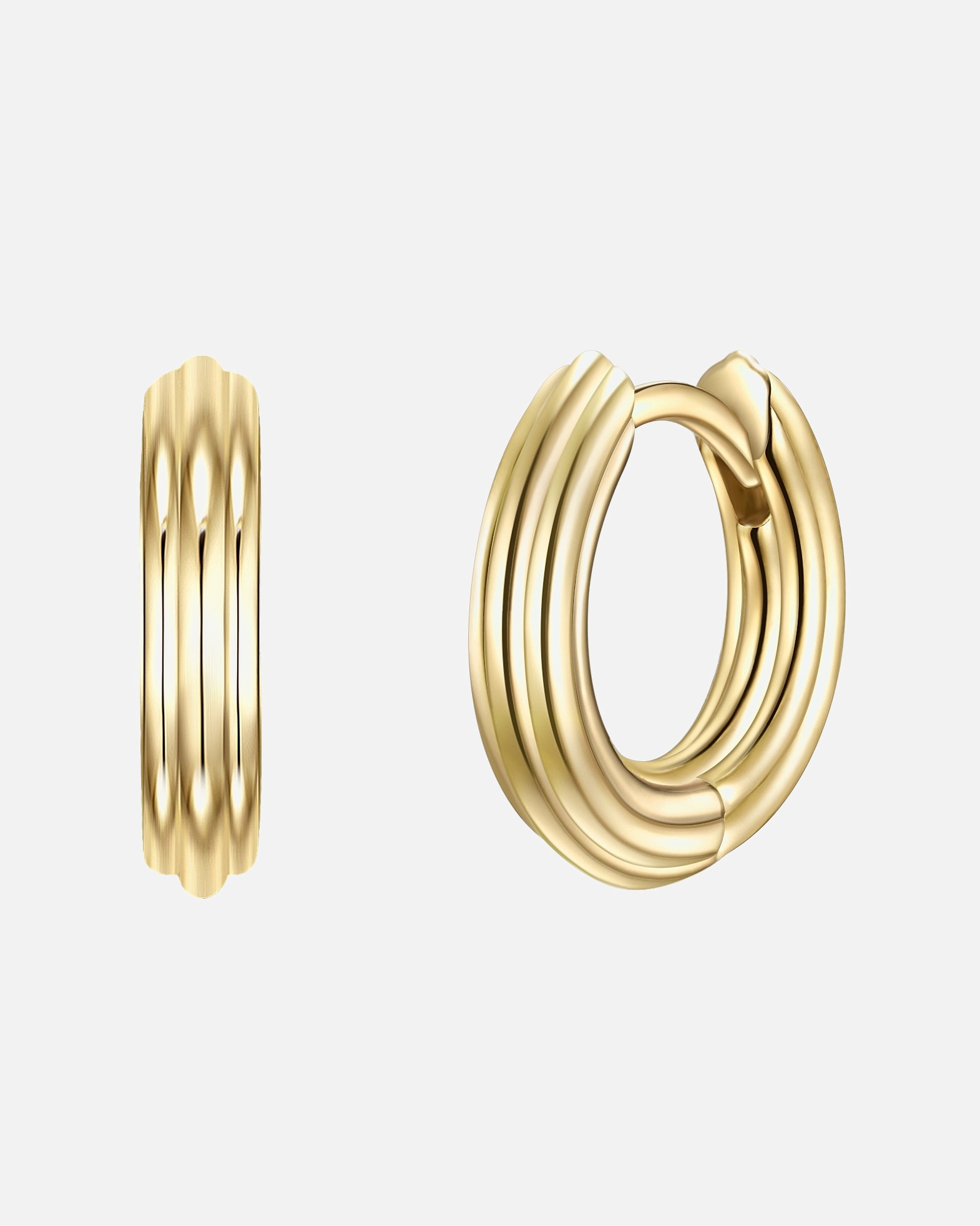 Kolczyki dla Kobieta Srebrne kolczyki kreole srebro wysokiej próby żółte złoto 13,7 mm