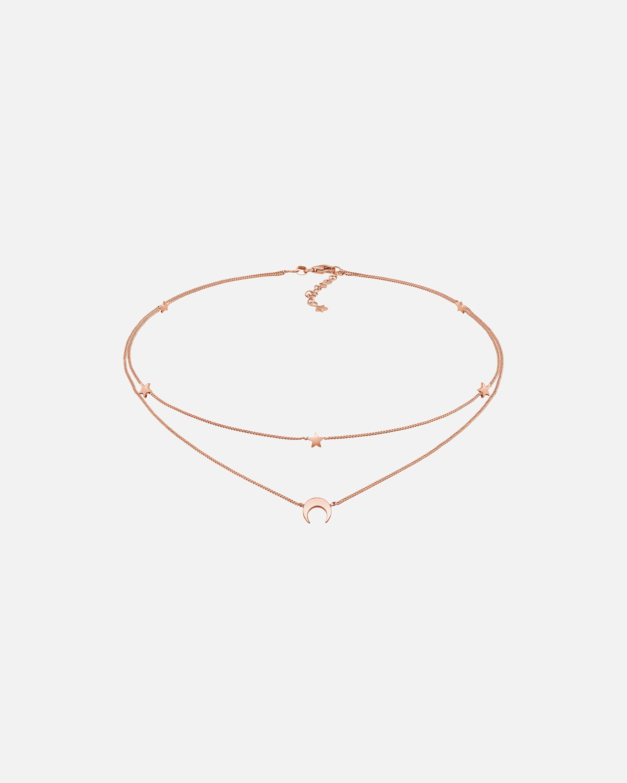 Naszyjnik dla Kobieta Elli Dmaski choker warstwowy Astro półksiężyc z gwiazdami srebro 925 Sterling Silver rosefarben