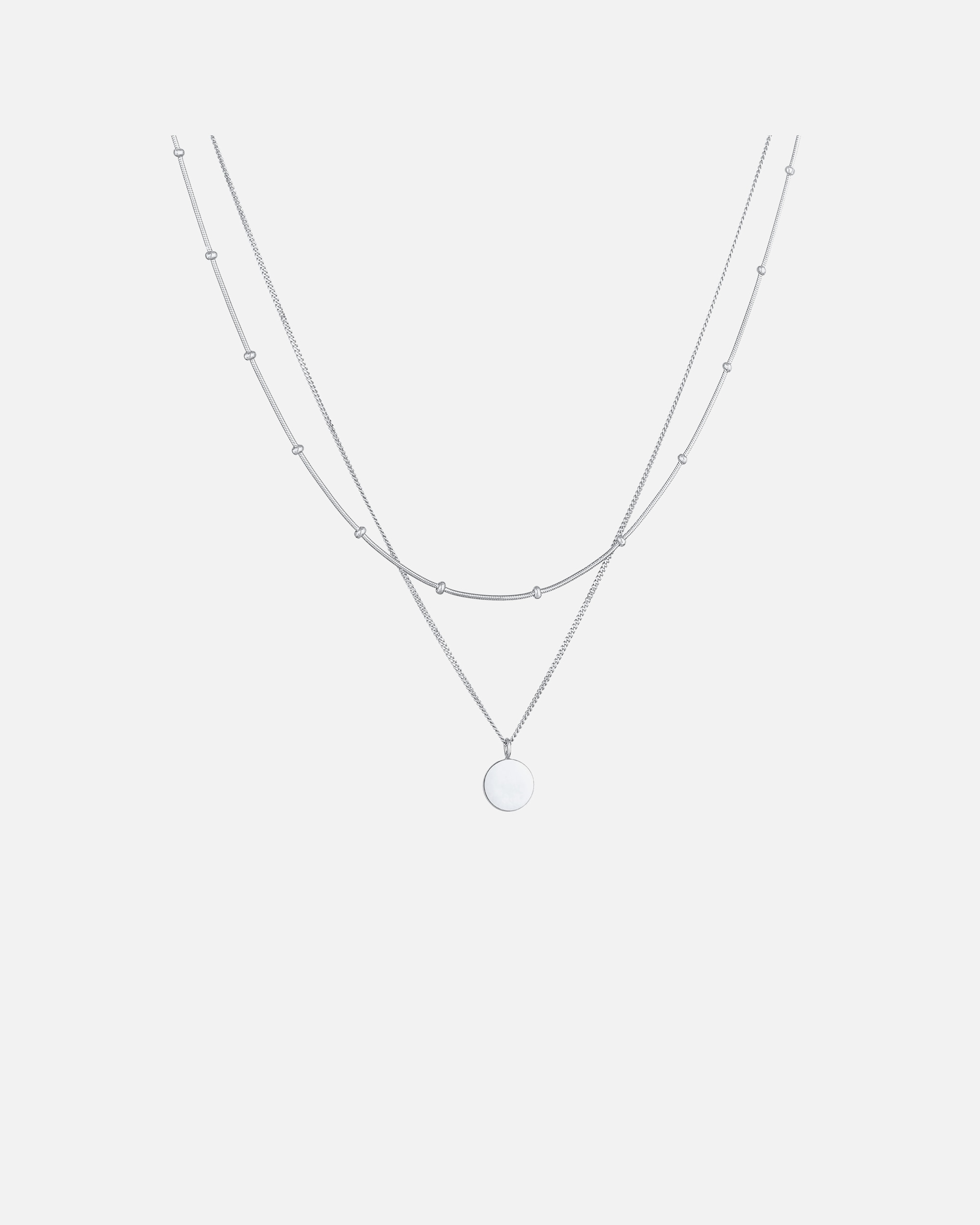 Naszyjnik dla Kobieta Elli Damski wisiorek płytkowy Basic 2 warstwowy w srebrze 925 Sterling Silver silberfarben