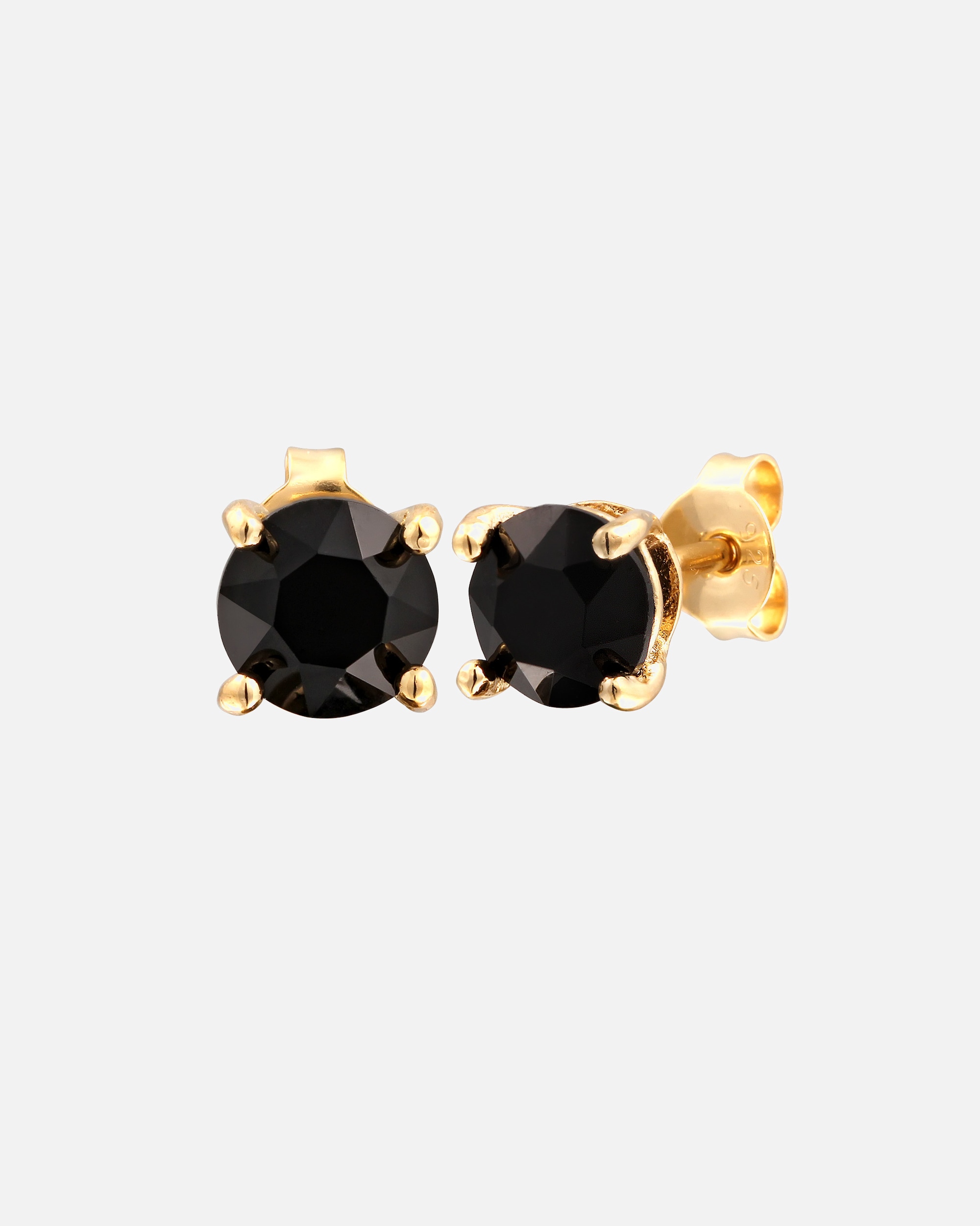 Kolczyki dla Mężczyzna KUZZOI Męskie kolczyki sztyfty Basic Round z kryształami, srebro 925 Sterling Silver goldfarben