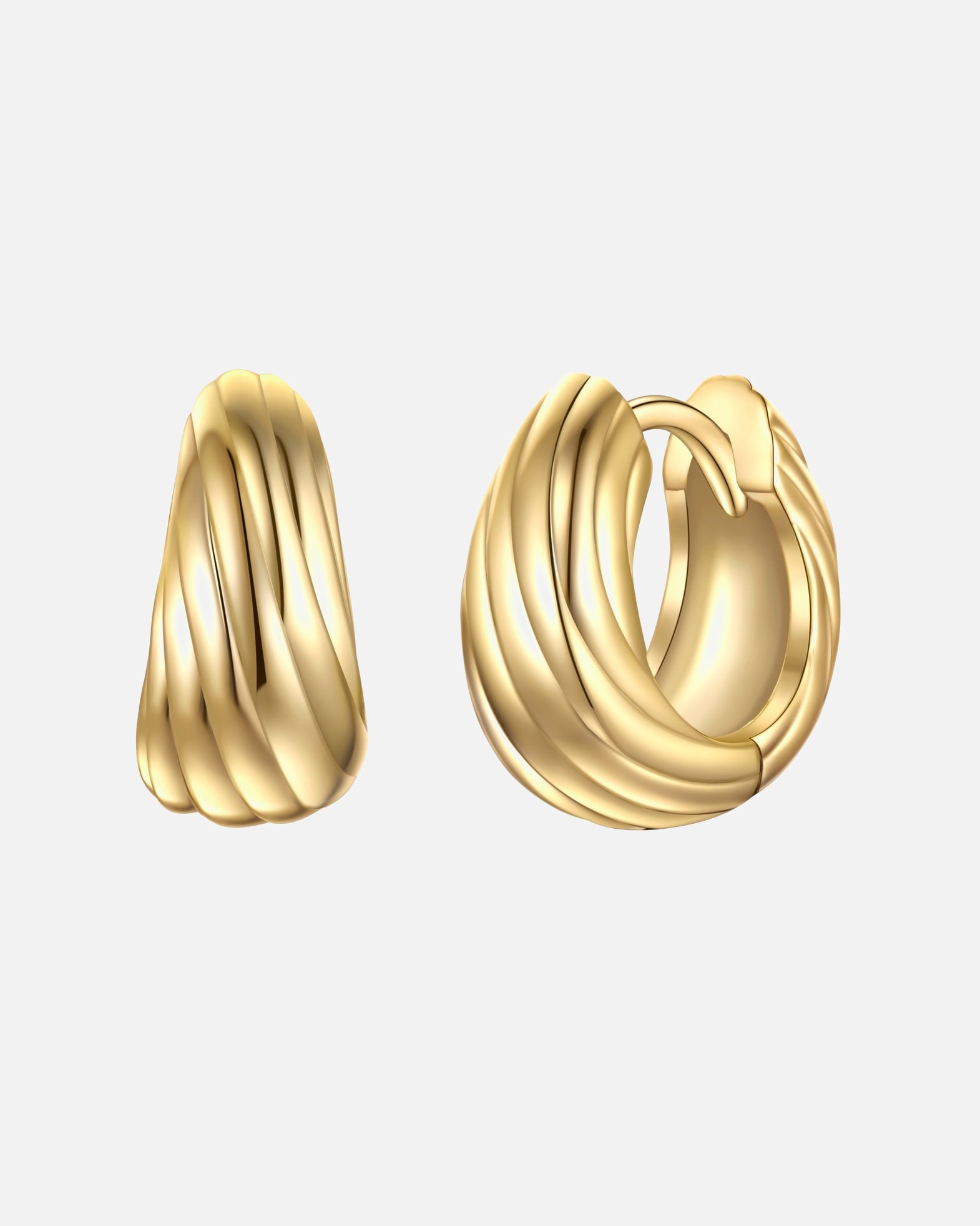 Obrączki dla Kobieta Kolczyki z Srebro wysokiej próby w Żółte złoto 12,6 mm